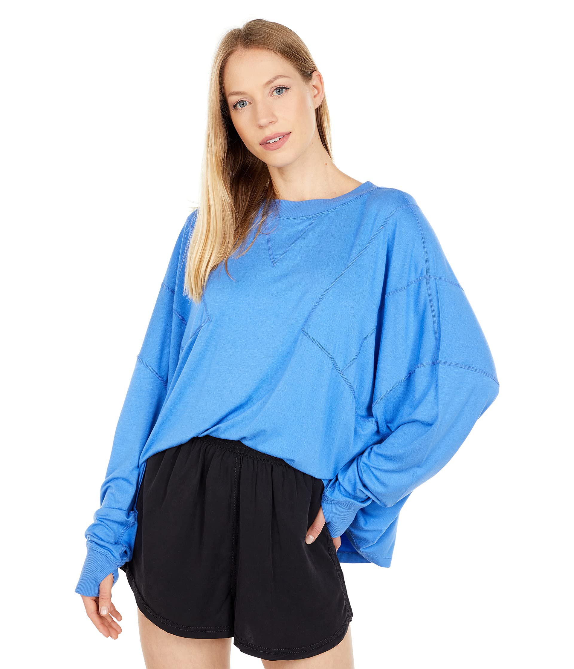 Free People Runner Up Long Sleeve T-Shirt for Women - Soft Cotton Casual Top for Running, Yoga & Everyday Wear