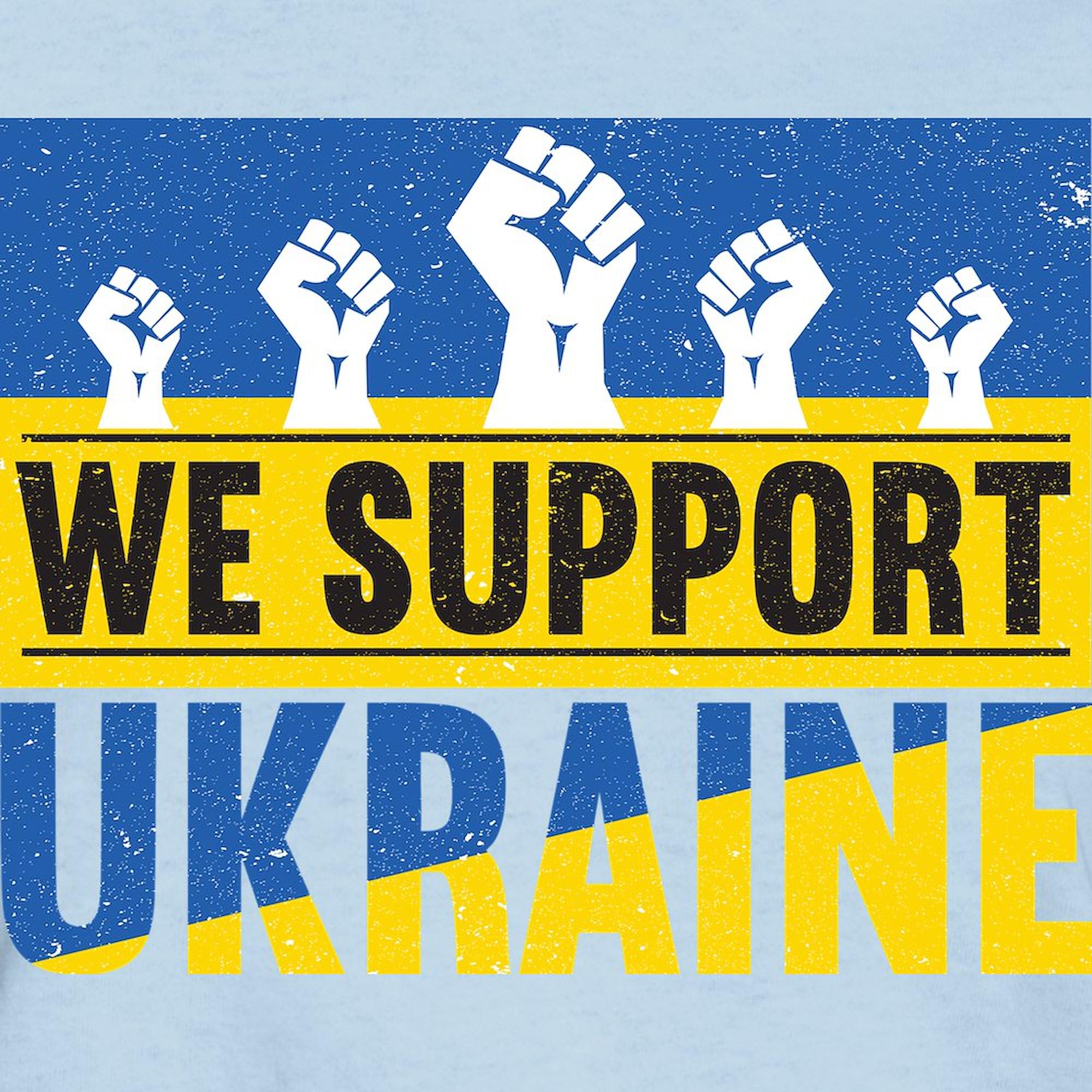 We Support Ukraine Women's Cotton Crew Neck T-Shirt - Comfortable & Stylish for Casual Wear, Protests & Showing Solidarity