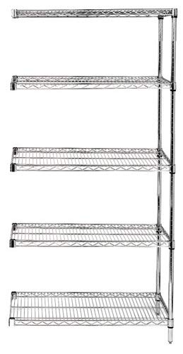 5-Tier Chrome Wire Shelving Unit 18x48x36
