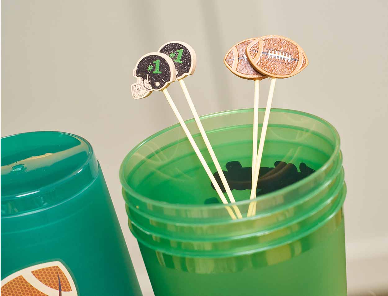 Premium Large Cocktail Picks for Tailgating - Set of 30 Stainless Steel Drink Skewers | Perfect for Football Parties, BBQs, and Outdoor Events