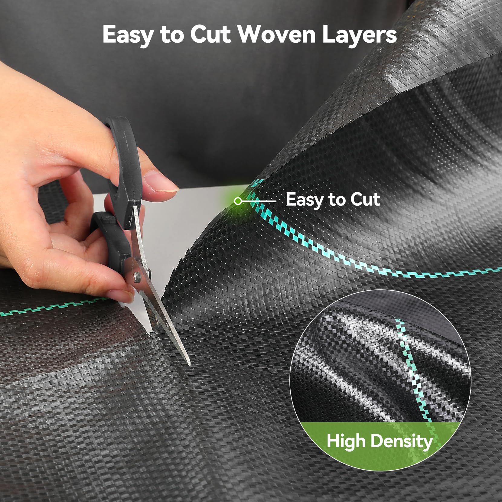 6ft x 300ft Heavy Duty Woven Weed Barrier Landscape Fabric - Premium Weed Control Cloth & Geotextile Underlayment for Gardening, Commercial Driveways, and Ground Cover - Perfect for Weed Prevention in Flower Beds, Vegetable Gardens, and Landscaping Projects