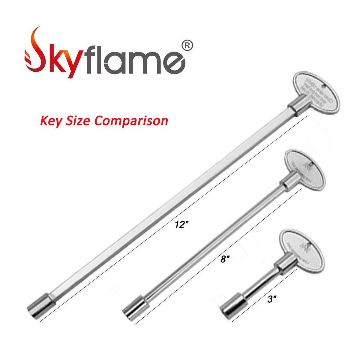 Skyflame Universal Gas Valve Key & 12-Inch Round Fire Pit Burner Ring - Heavy Duty Outdoor Fireplace Accessories for Patio, Backyard, and Camping