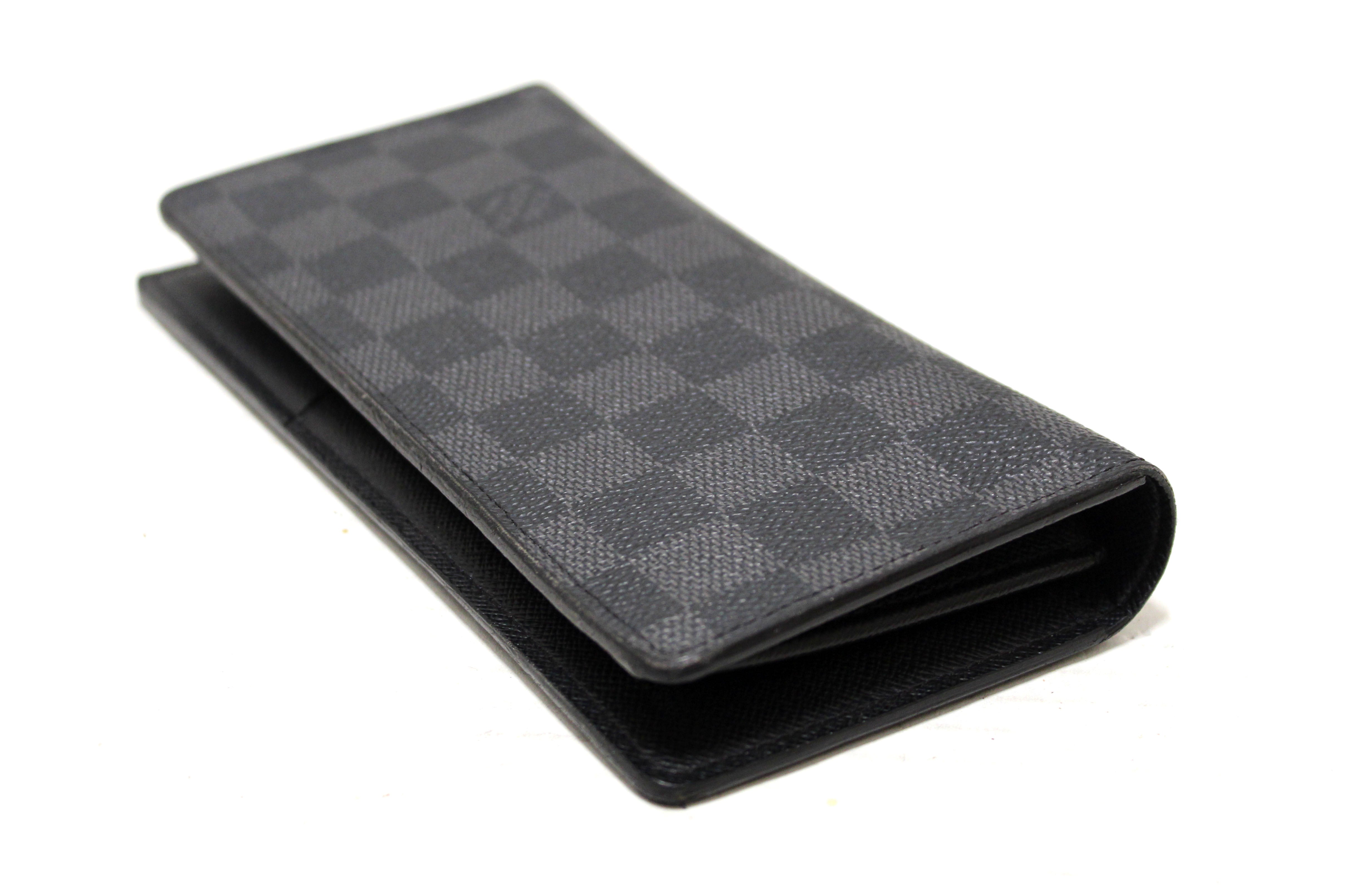 Authentic Louis Vuitton Damier Graphite Canvas Brazza Wallet for Men - Slim RFID Blocking Bifold Credit Card Holder - Perfect for Business, Travel & Everyday Use