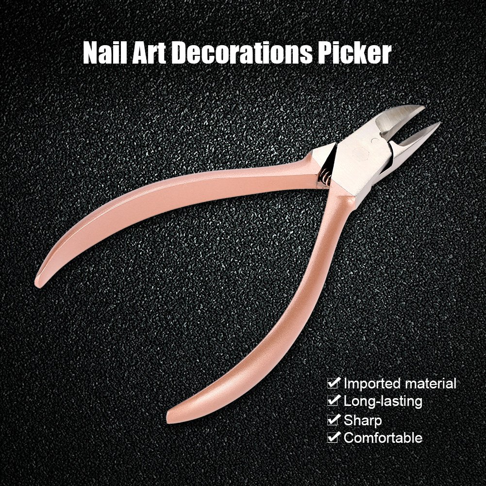 Professional Rose Gold Nail Scissors & Rhinestone Remover - Precision Manicure Tool for Home & Salon Use | Perfect for Nail Art Decorations, DIY Manicures & Pedicures