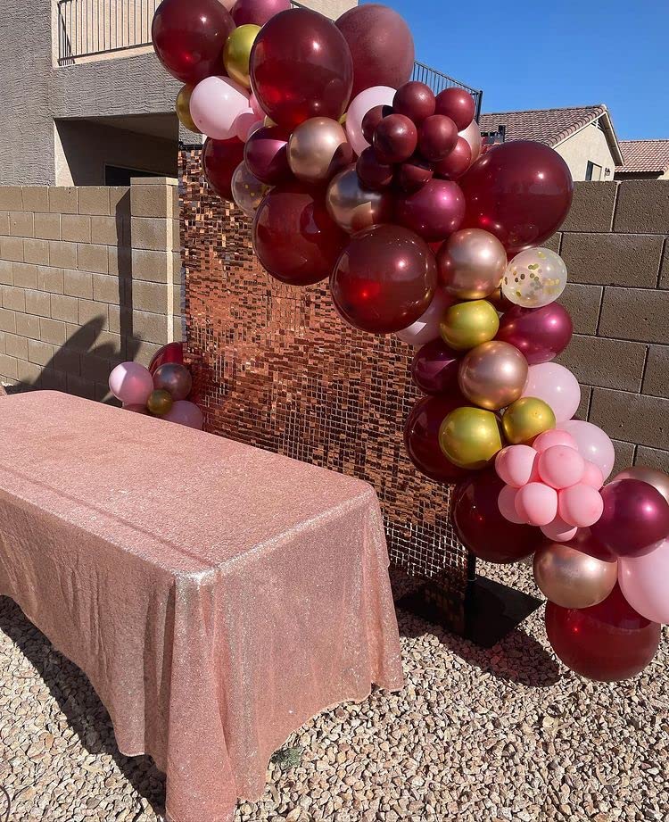 Janinus Burgundy Balloon Garland Arch Kit - 80pcs Maroon & Wine Red Matte Balloons (12in & 5in) for Graduation, Wedding, Bridal Shower, Birthday Party, Anniversary Decorations | Perfect for Indoor & Outdoor Party Decor, Photo Backdrops, and Event Styling