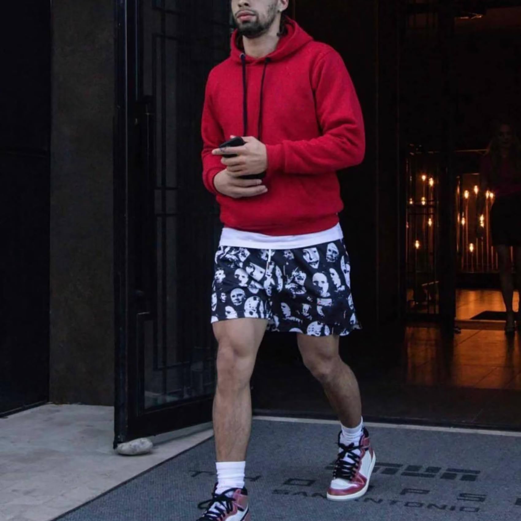 DIOTSR Men's Graphic Print Basketball Shorts - Cool Mesh Athletic Shorts with Drawstring for Casual & Summer Wear - Perfect for Gym, Running, and Outdoor Activities