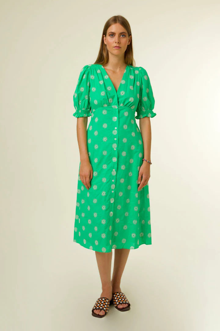 Gabrielle Midi Dress for Women - Elegant Emerald Green Formal Evening Gown for Parties, Weddings & Special Occasions