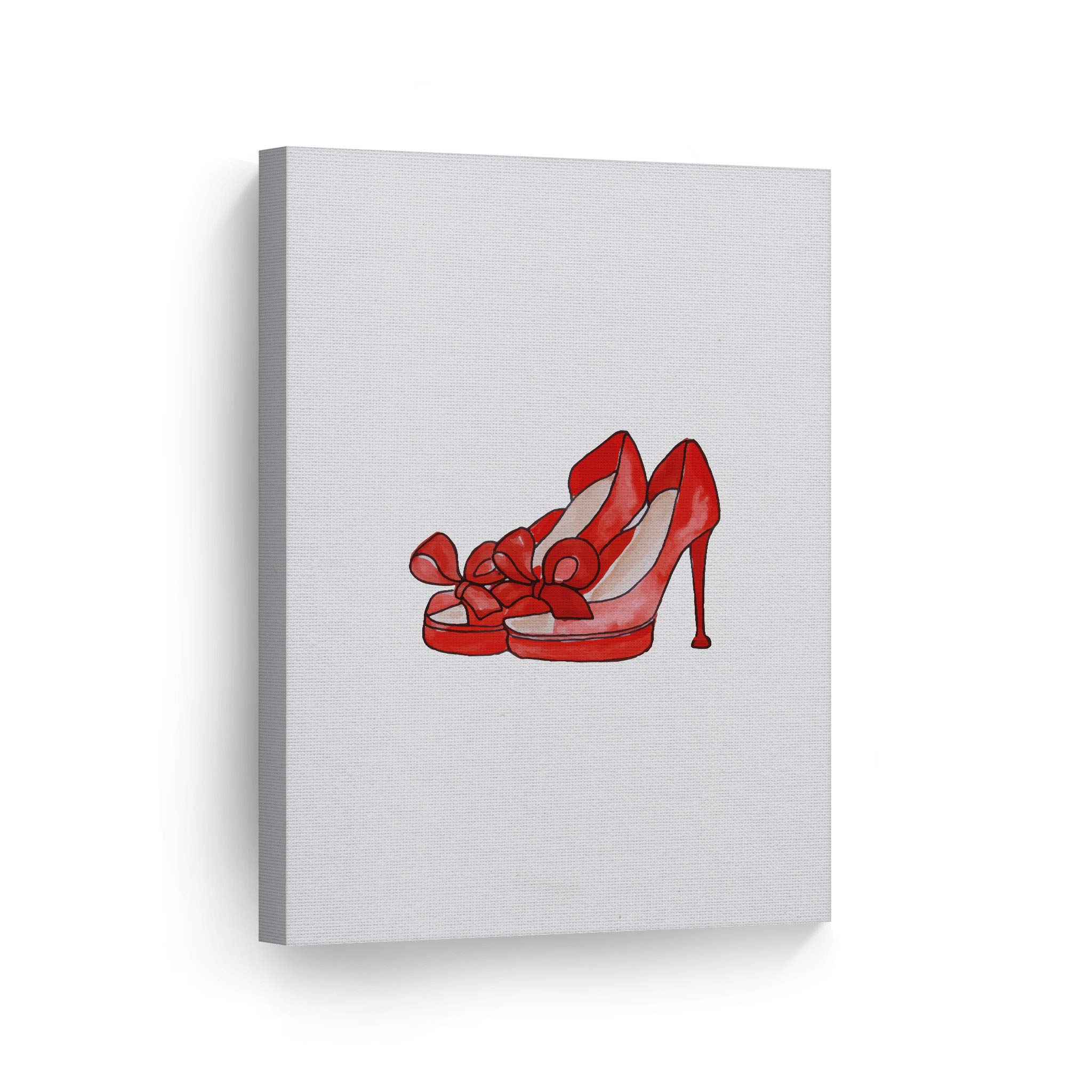 Sexy Woman Red High Heels Watercolor Fashion Art Print - Glamorous Canvas Wall Decor for Office, Bathroom, Teen Girls Room, Women's Dorm & Living Room - Ready to Hang 40x30 - Perfect for Fashion Lovers & Home Decor Enthusiasts