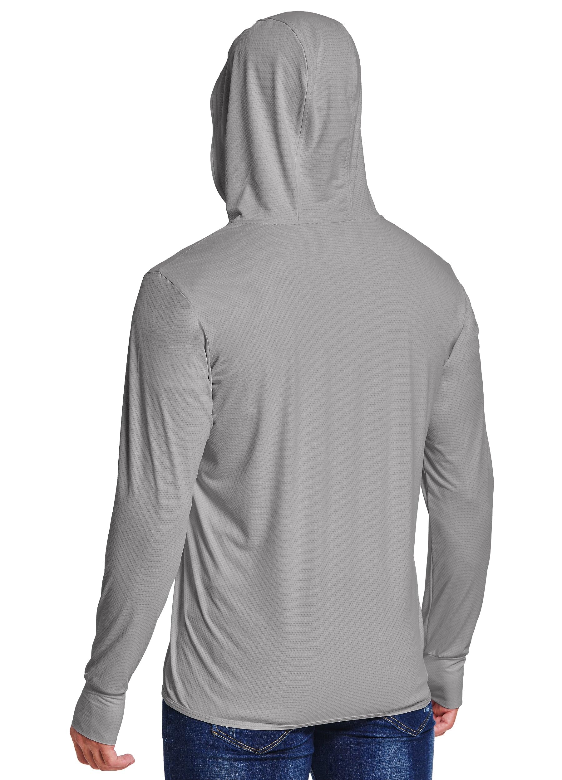 Willit Men's UPF 50+ Sun Protection Hooded Jacket - Lightweight SPF UV Shirt for Hiking, Fishing & Outdoor Activities - Long Sleeve Full Zip Windbreaker for Summer Sun Safety