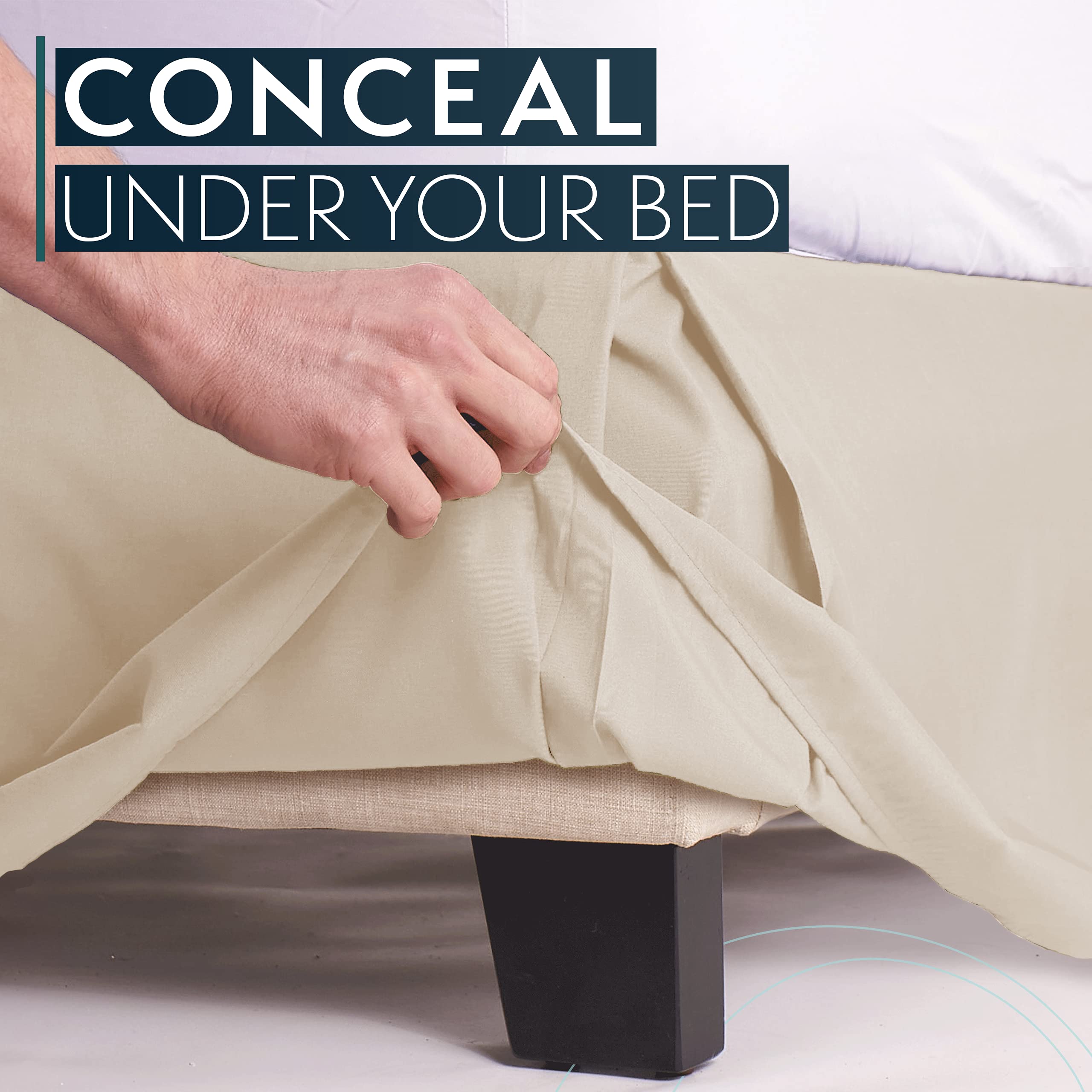 HC Collection Twin Bed Skirt - Soft Microfiber Box Spring Cover with 14