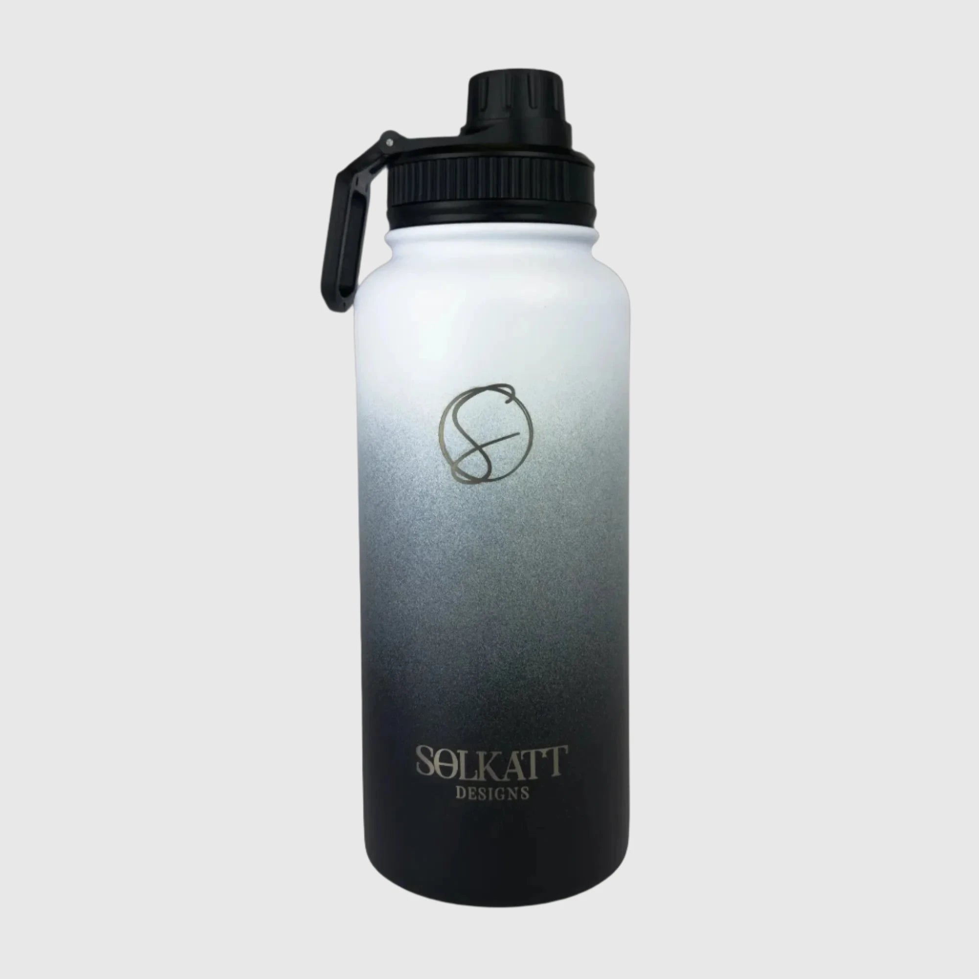 Premium 32oz Stainless Steel Insulated Water Bottle - Midnight Black - Keeps Drinks Cold 24Hrs/Hot 12Hrs - Perfect for Hiking, Gym & Outdoor Adventures