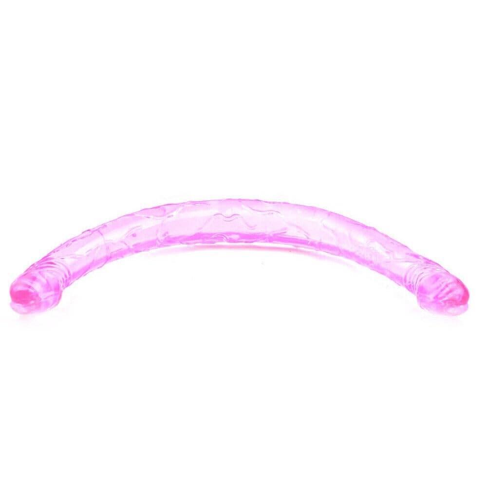 Honeypleasures 18 Inch Realistic Double Ended Dildo - Dual Sided for Vaginal & Anal Play - Perfect for Couples, Girl on Girl or Solo Use - Soft Pink Silicone Adult Toy for Intimate Pleasure & BDSM Scenes