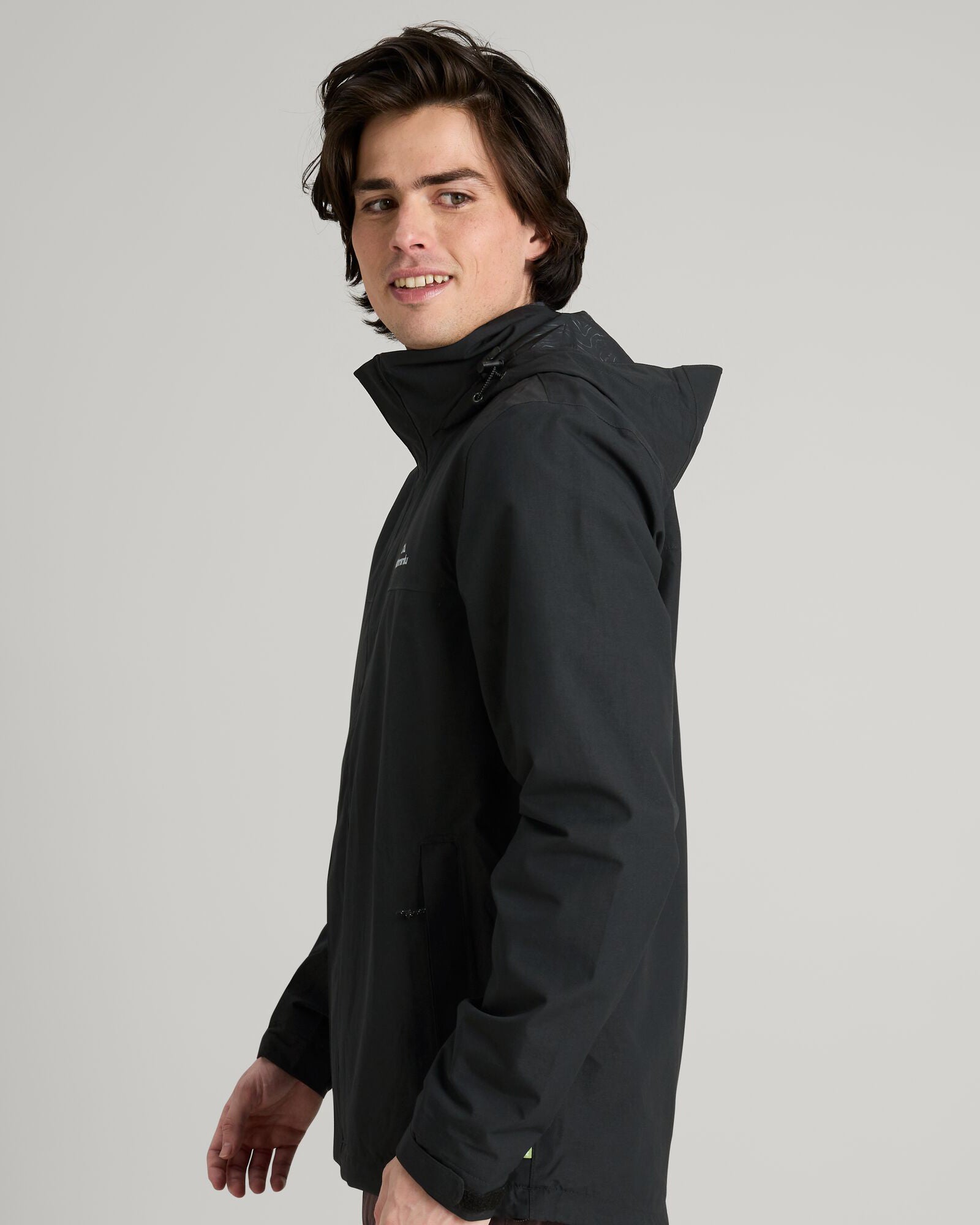 Andulo Men's 2-Layer Waterproof Rain Jacket - Black | Lightweight Windproof Outdoor Coat for Hiking, Camping & Travel
