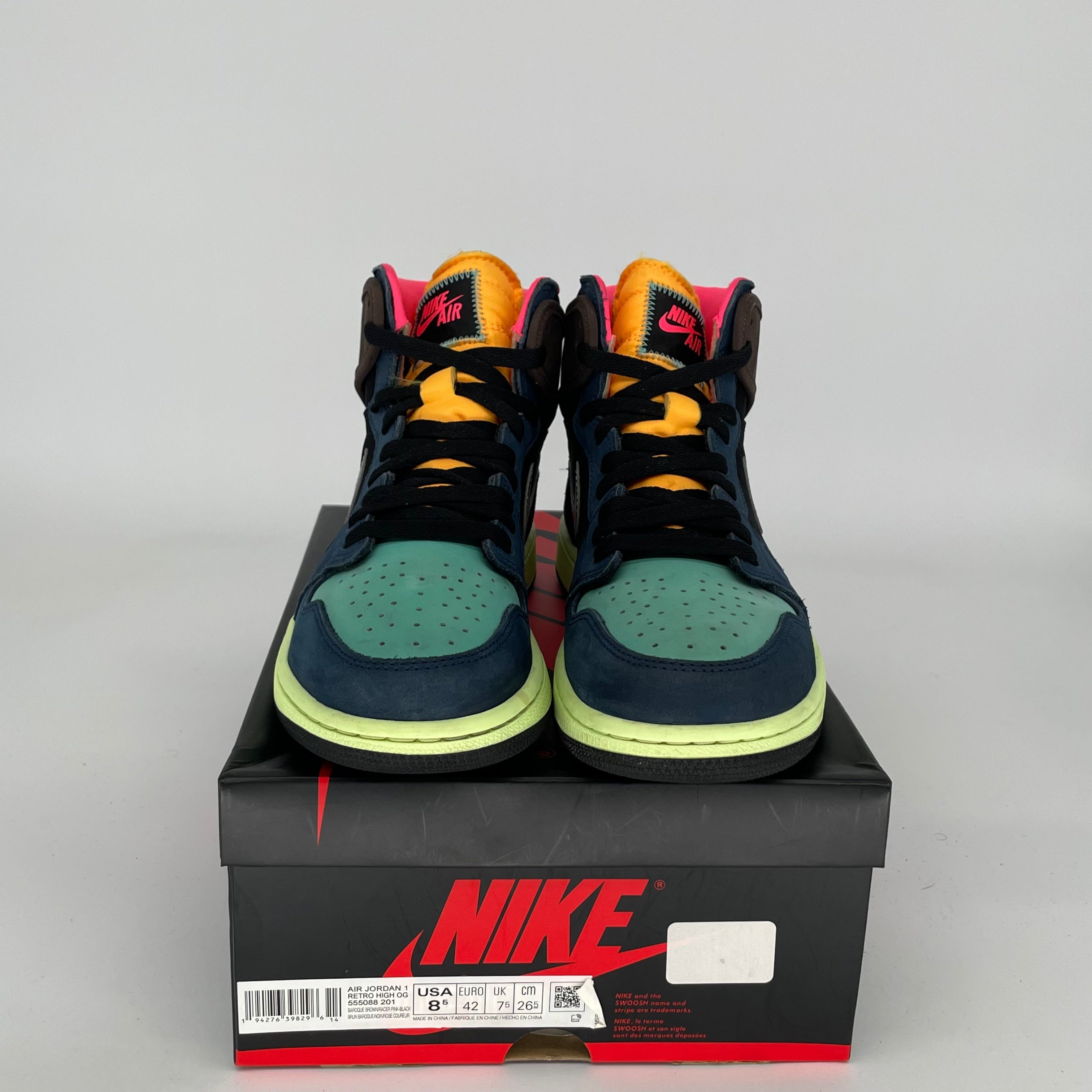 AIR JORDAN 1 BIO HACK Sneakers Men's Size 8.5 (555088-201) - Retro Basketball Shoes for Streetwear & Casual Outfits
