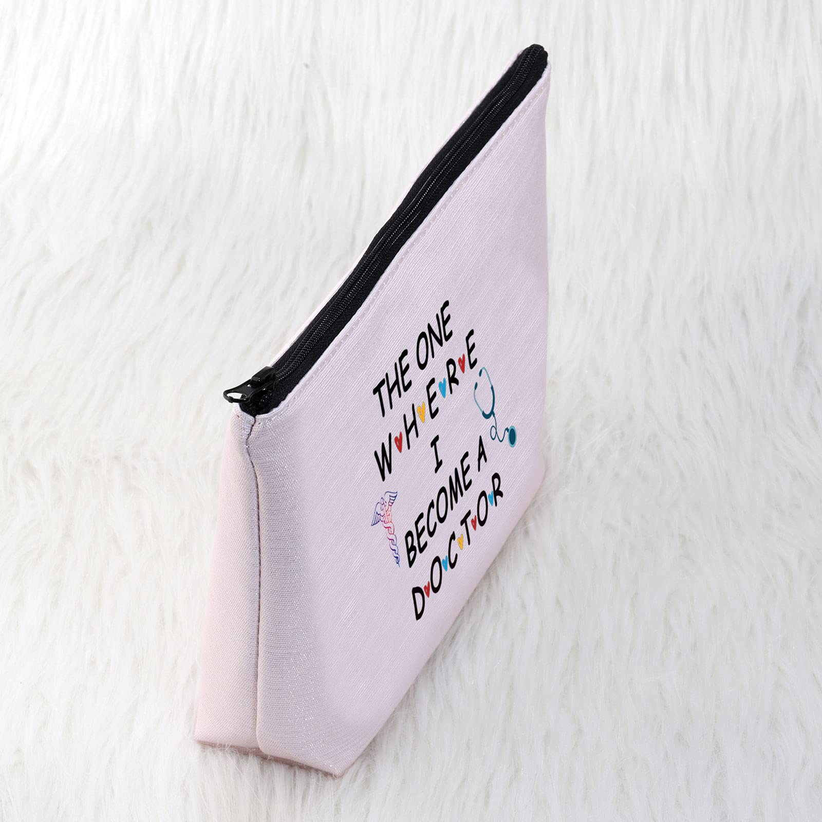 Premium Doctor Graduation Gift Makeup Bag - 'The One Where I Become a Doctor' Cosmetic Pouch for Medical Students & New Doctors | Perfect for Clinical Rotations, Hospital Shifts & Daily Use