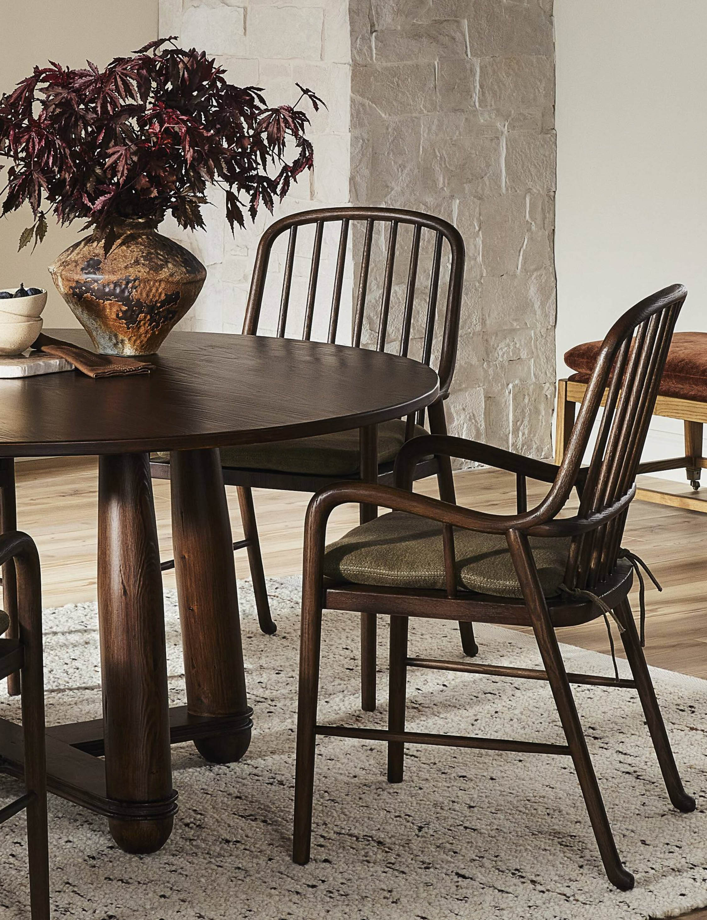 Brenna Dining Chair by Amber Lewis x Four Hands - Modern Farmhouse Dining Chair for Kitchen, Dining Room & Office - Comfortable & Stylish Seating for Home Decor