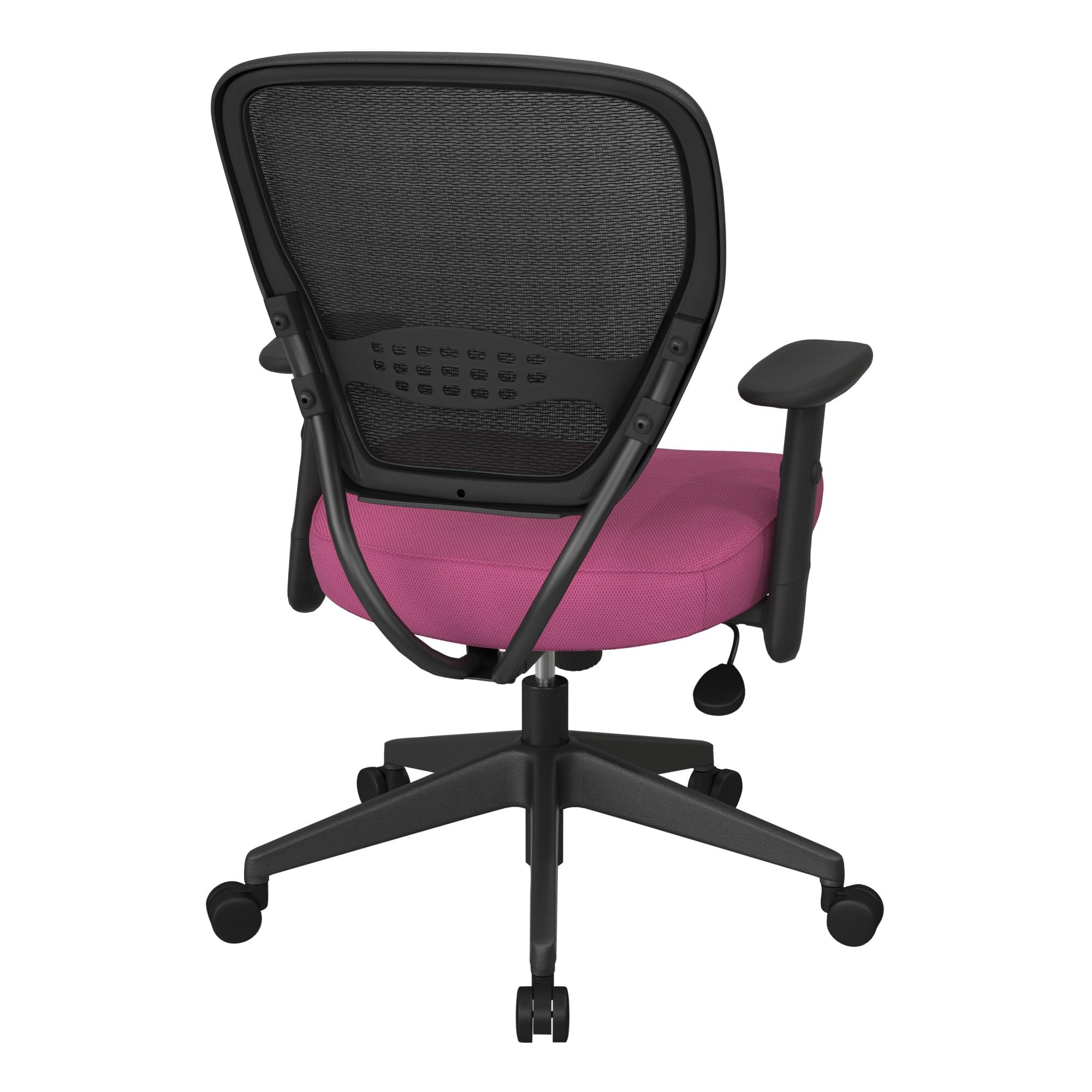 SPACE Seating 55 Series Professional Mesh Office Chair - Adjustable Ergonomic Manager Chair with Lumbar Support, Dark Air Grid Back & Padded Seat (Pink) - Perfect for Home Office, Gaming & Workspaces