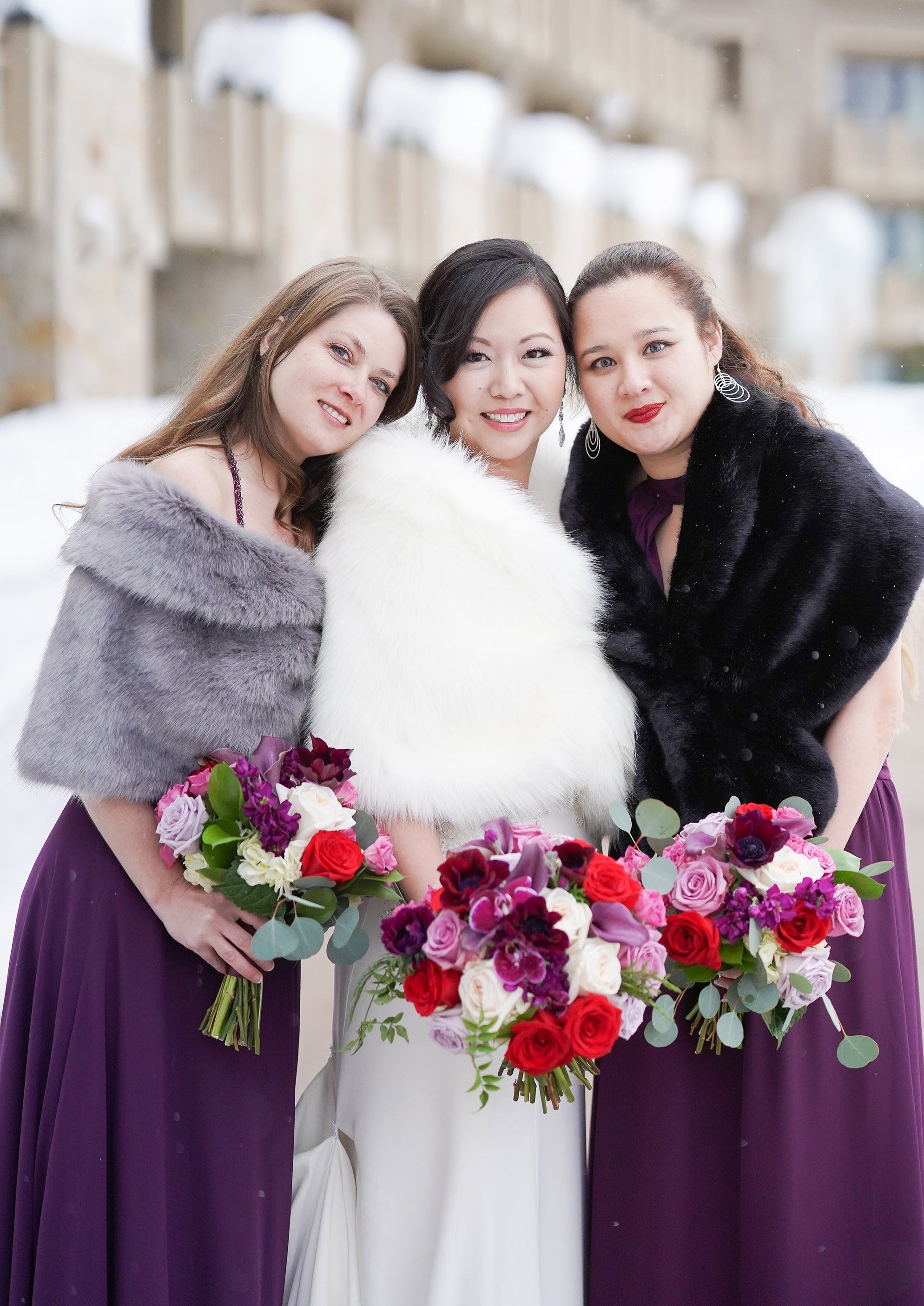 Ivory White Fur Wrap Shawl - Blair Ivy03 - Elegant Winter Accessory for Women, Perfect for Weddings, Parties & Cold Weather Fashion