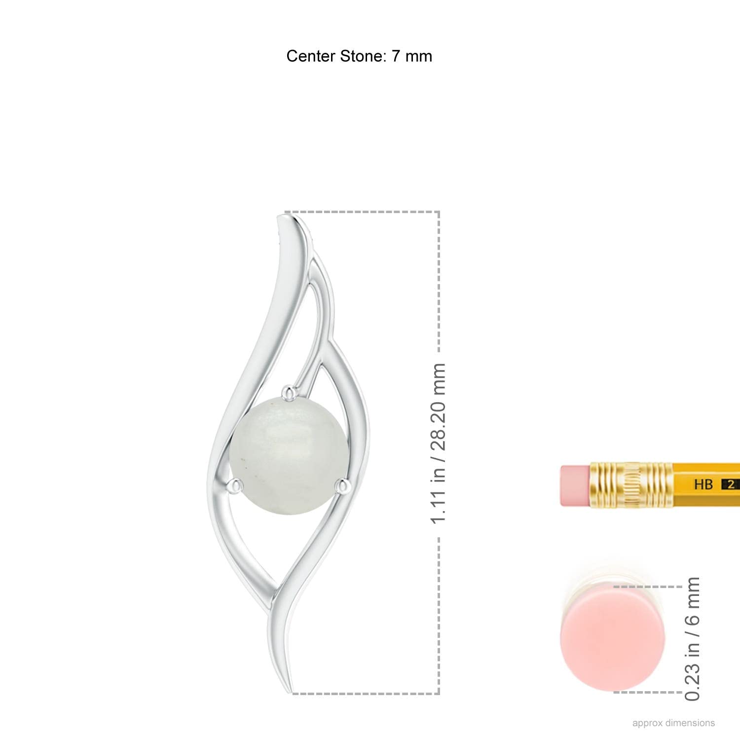 Angara Natural Moonstone Solitaire Pendant Necklace for Women in 14K Solid Gold | Elegant Birthstone Jewelry for Birthday, Engagement, Anniversary & Wedding Gifts | Perfect for Date Nights, Bridal Showers & Special Occasions