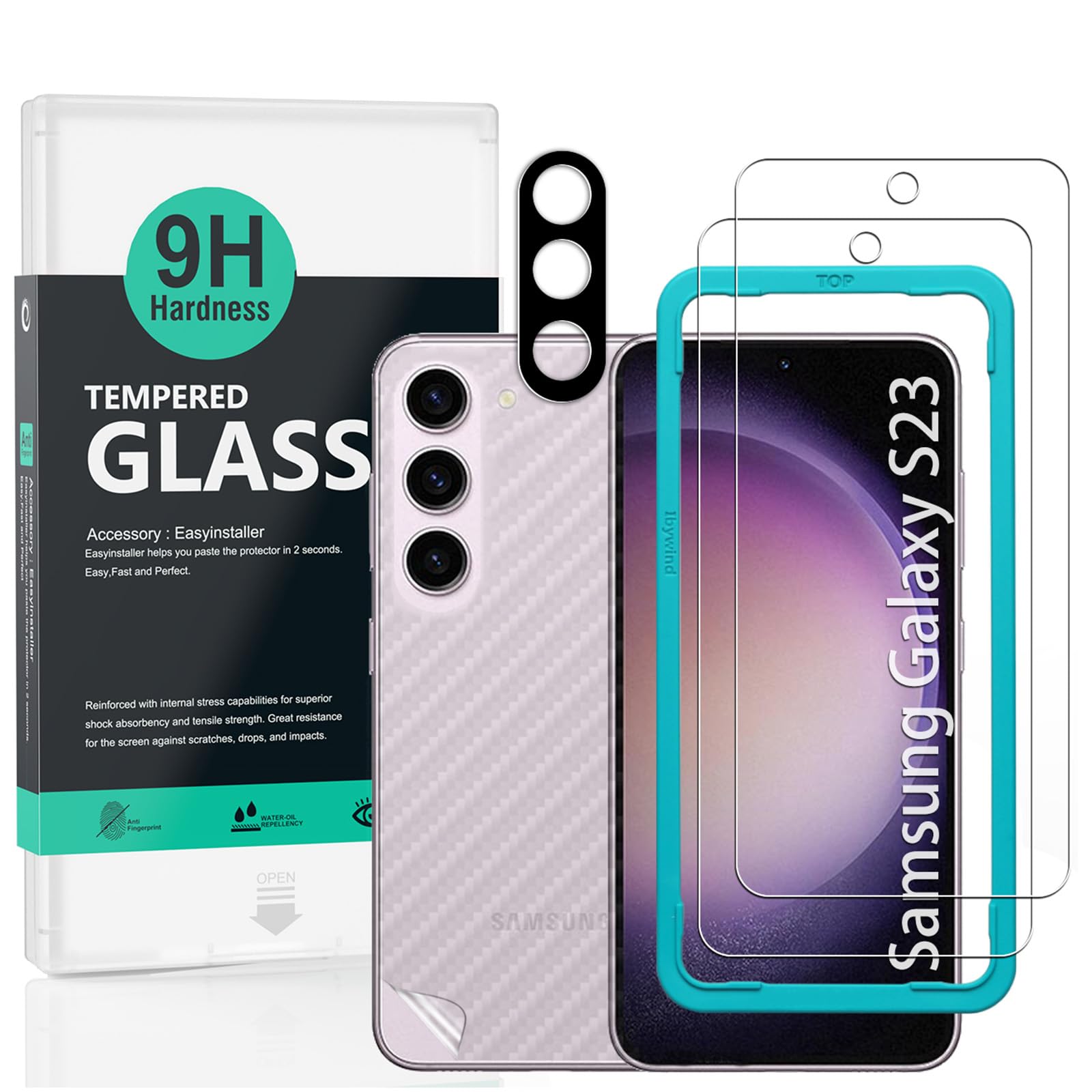 Ibywind 2 Pack Tempered Glass Screen Protector for Samsung Galaxy S23 5G 6.1