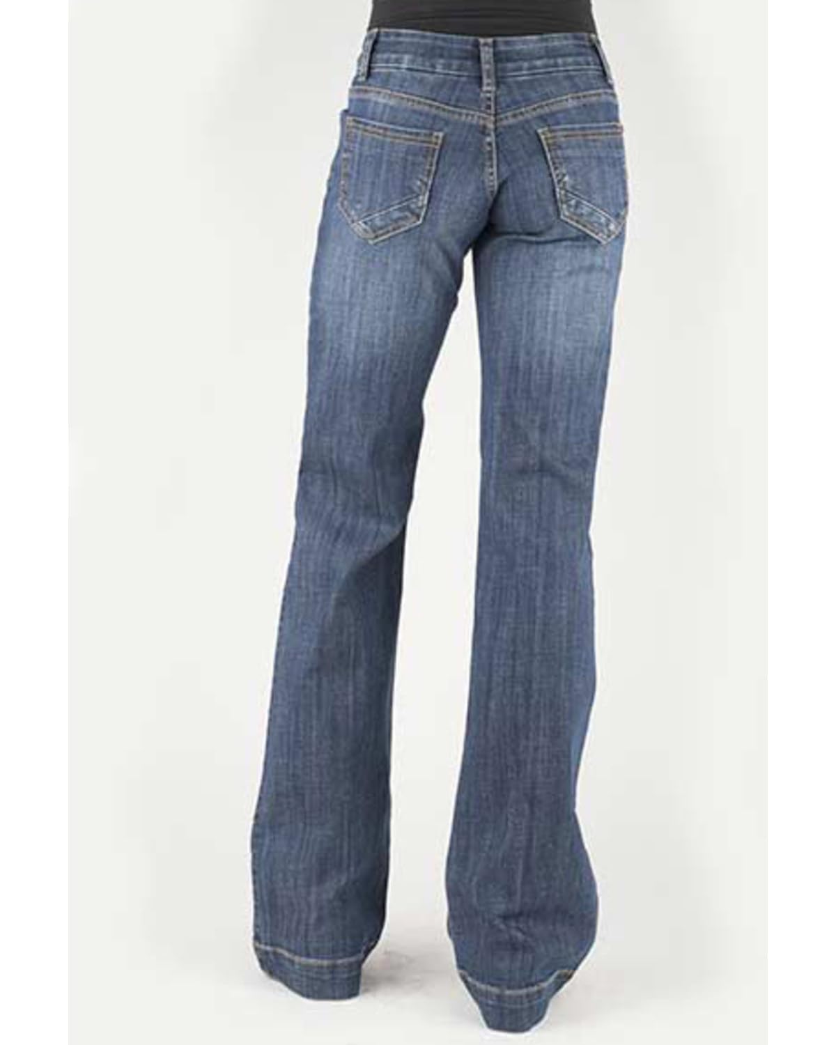 Stetson Women's 214 Medium Wash Blue Pieced Pocket Trouser Leg Jeans - Size 4 (34) - Perfect for Casual Wear, Office Outfits & Everyday Comfort