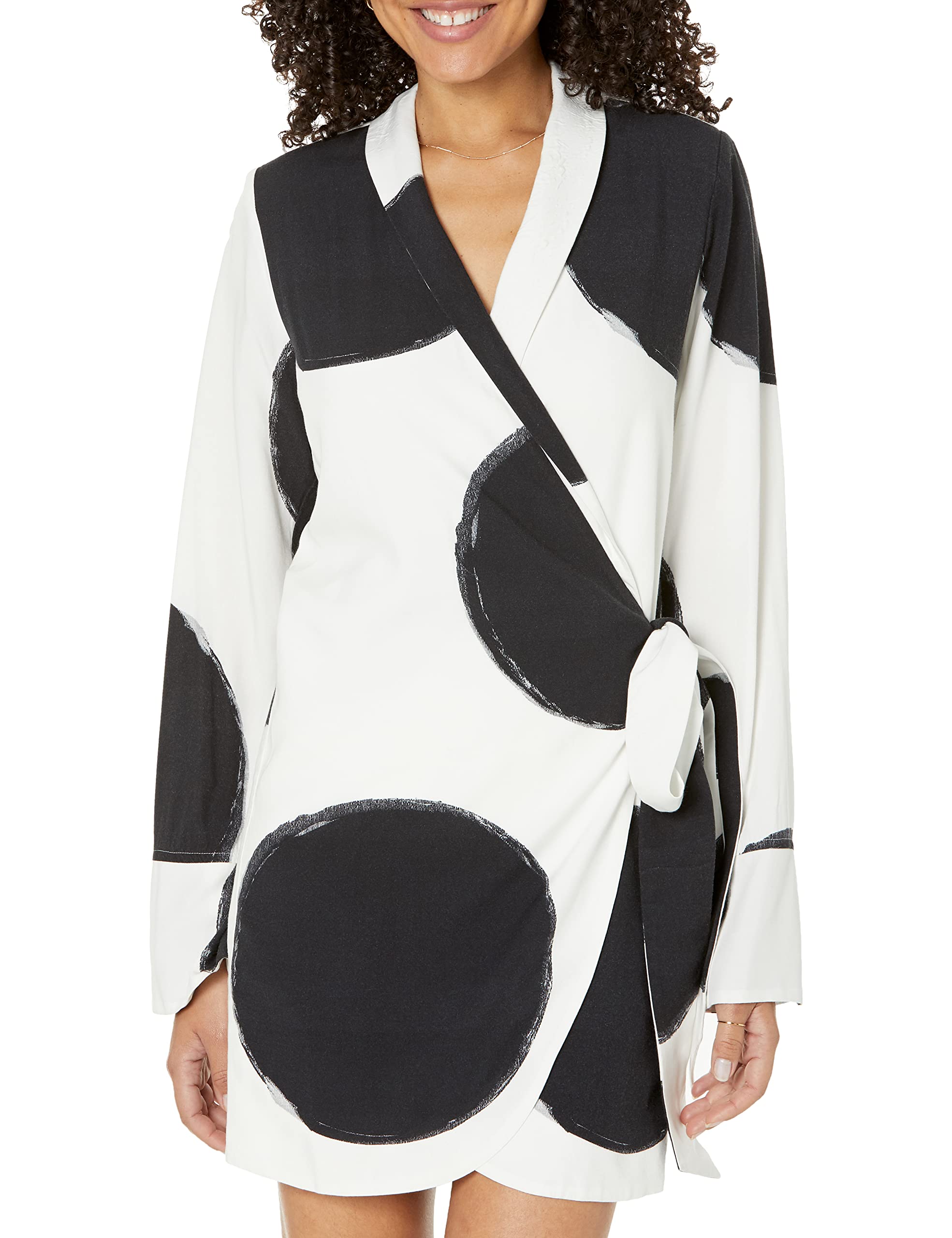 The Drop Women's Polka Dot Wrap Dress by @paige_desorbo | Flattering Casual & Party Dress for Women | Perfect for Date Night, Office Wear & Summer Outfits