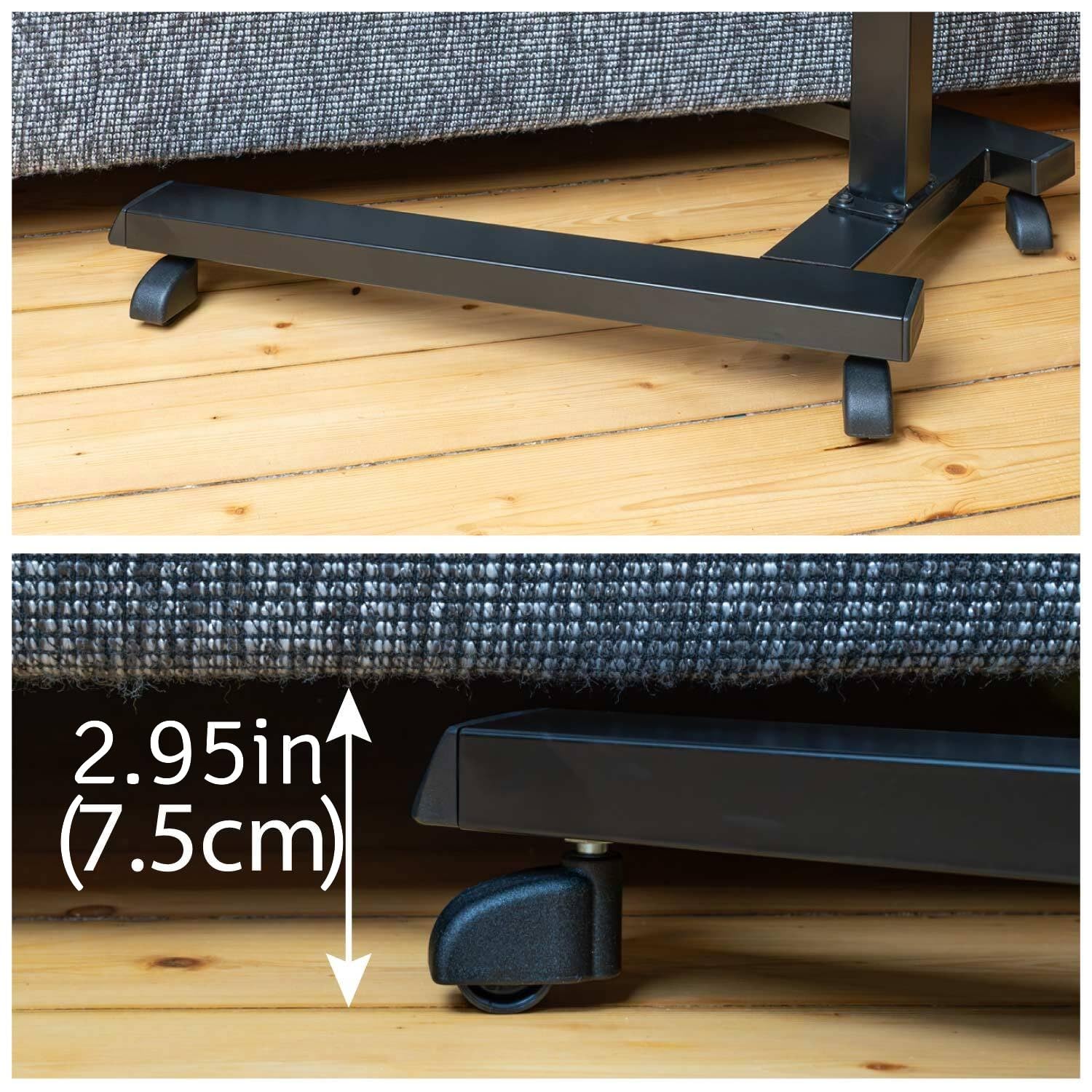 Tatkraft Joy Adjustable Height Portable Laptop Desk with Mouse Pad - Ergonomic Rolling Computer Stand for Home Office, Gaming & Study - Sturdy Black Workstation for Comfortable Computing Anywhere