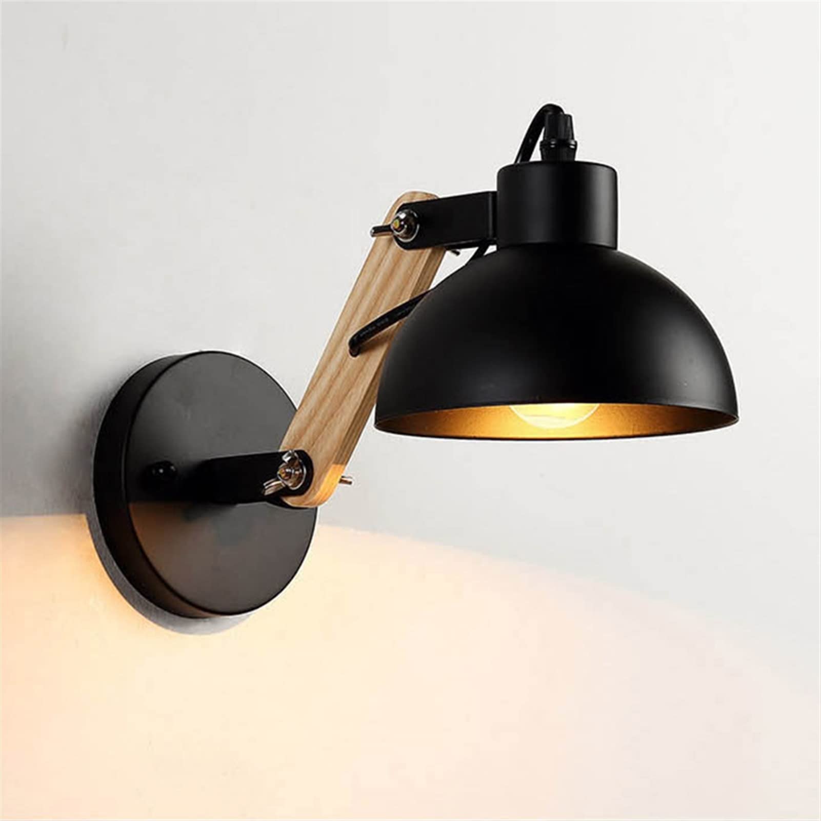 Adjustable Wooden LED Wall Lamp for Reading & Study - Modern Home Office Decor - No Bulb Included - Perfect for Bedroom, Living Room, and Library Lighting