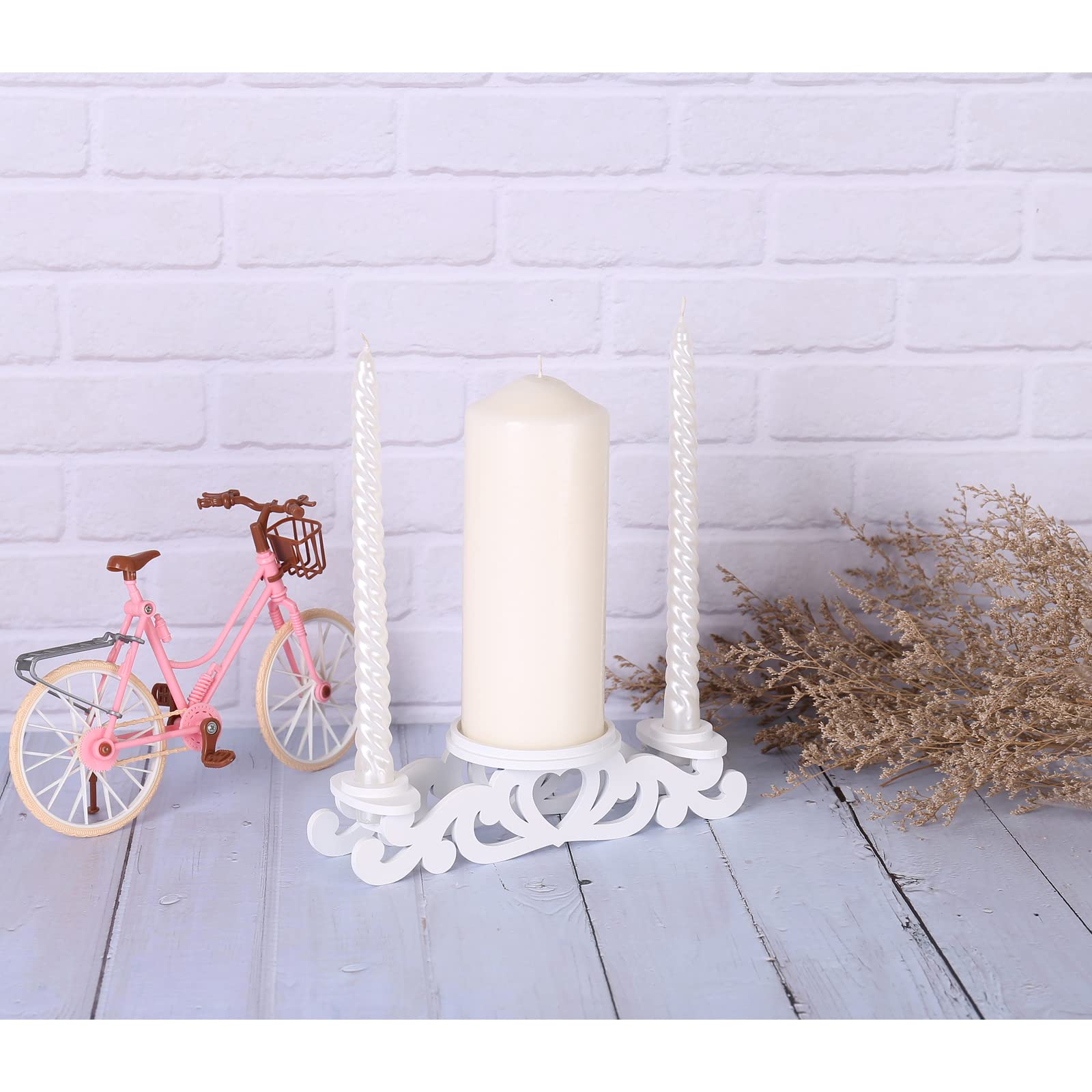 Unity Candle Holder Set - Elegant Wedding Ceremony Candle Stand with Pillar Holders for Centerpiece Decor (Candles Not Included) - Perfect for Wedding Aisle, Reception Table & Vow Renewal Decorations