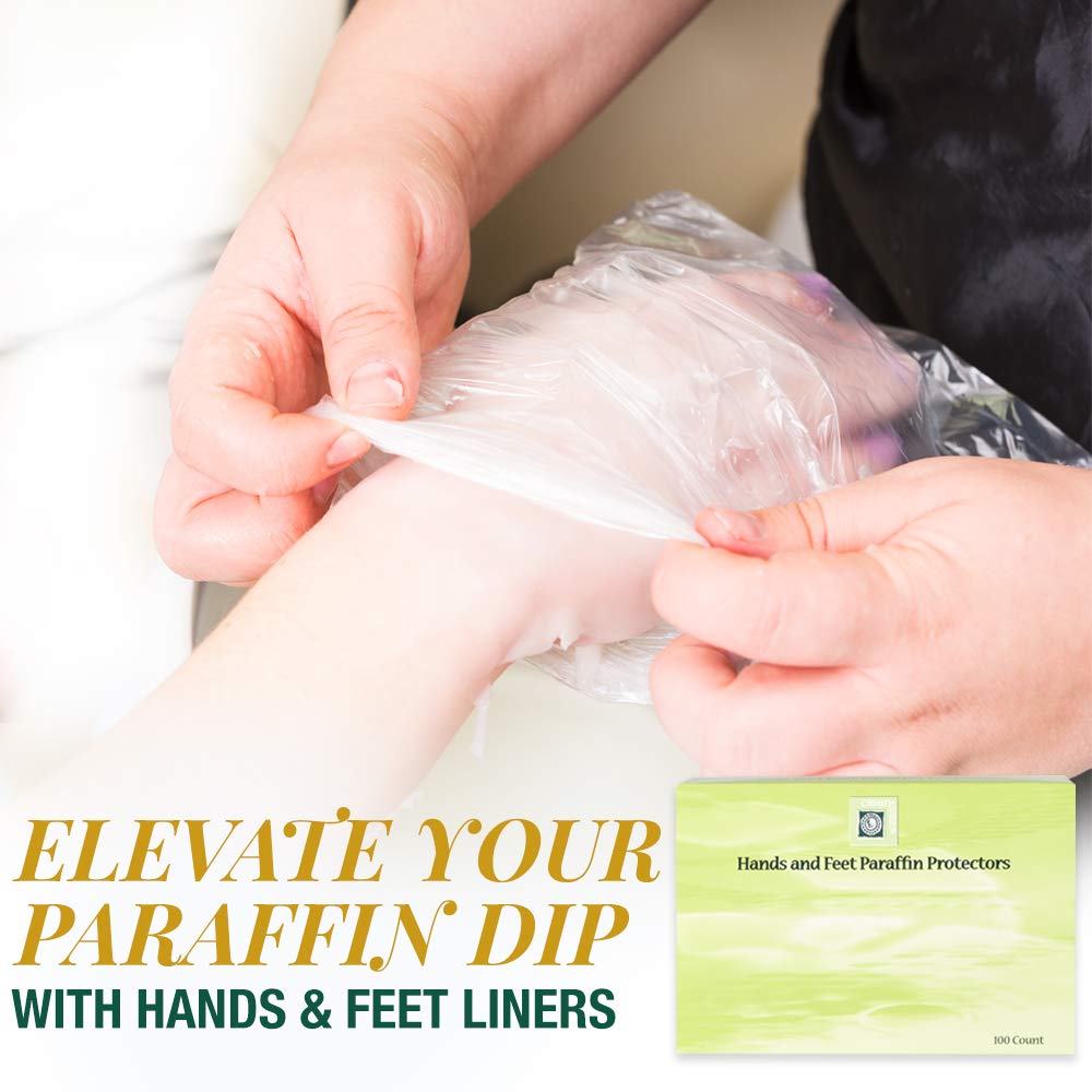 Clean & Easy Hands and Feet Protectors - 100 Count Paraffin Wax Bath Liners | Reusable Spa Accessories for At-Home Manicures & Pedicures, Salon Quality Hand & Foot Care