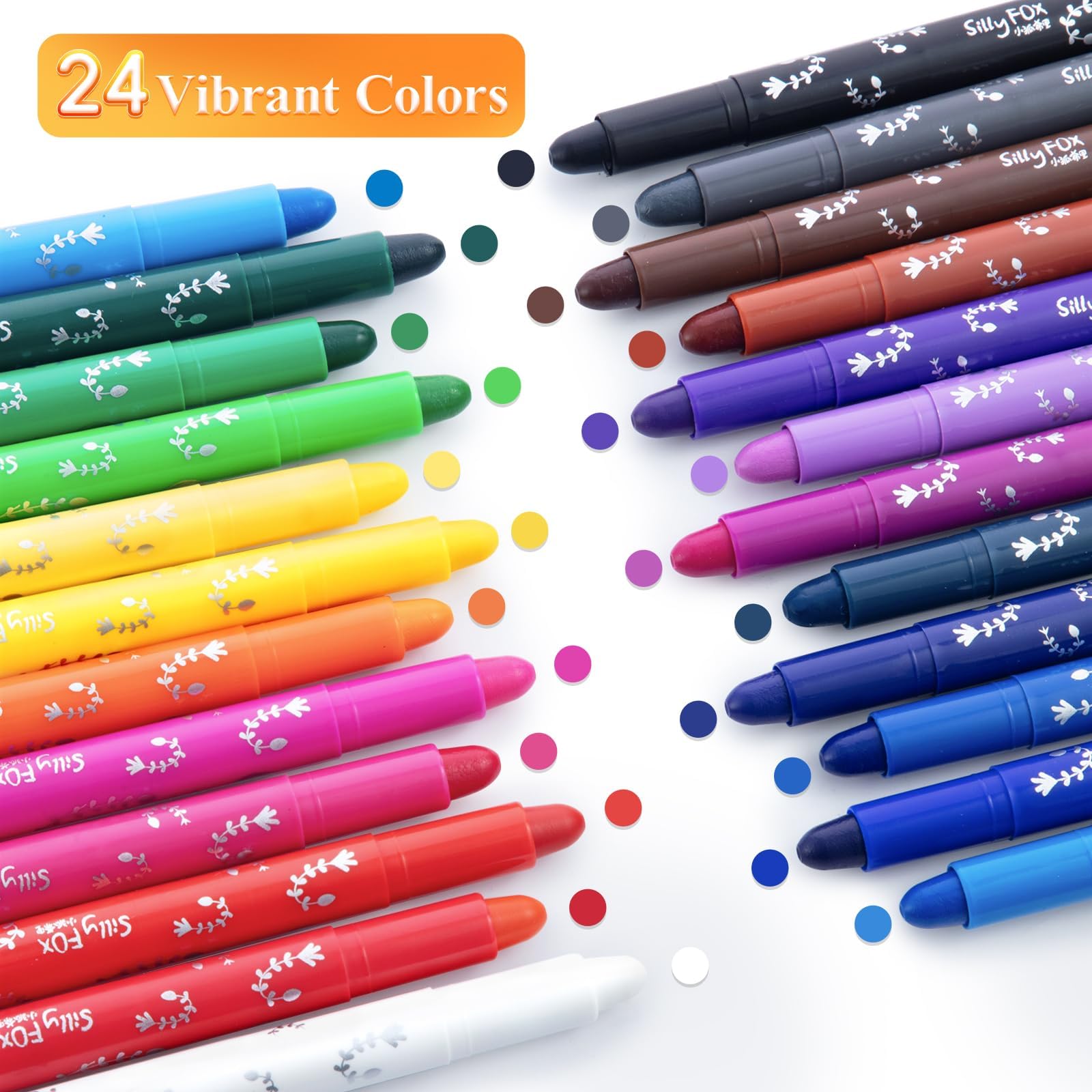 24 Colors M&G Tempera Paint Sticks - Non-Toxic, Quick Drying & Washable Solid Paint Set for Kids - Perfect for Paper, Wood, Glass Art Projects & DIY Crafts