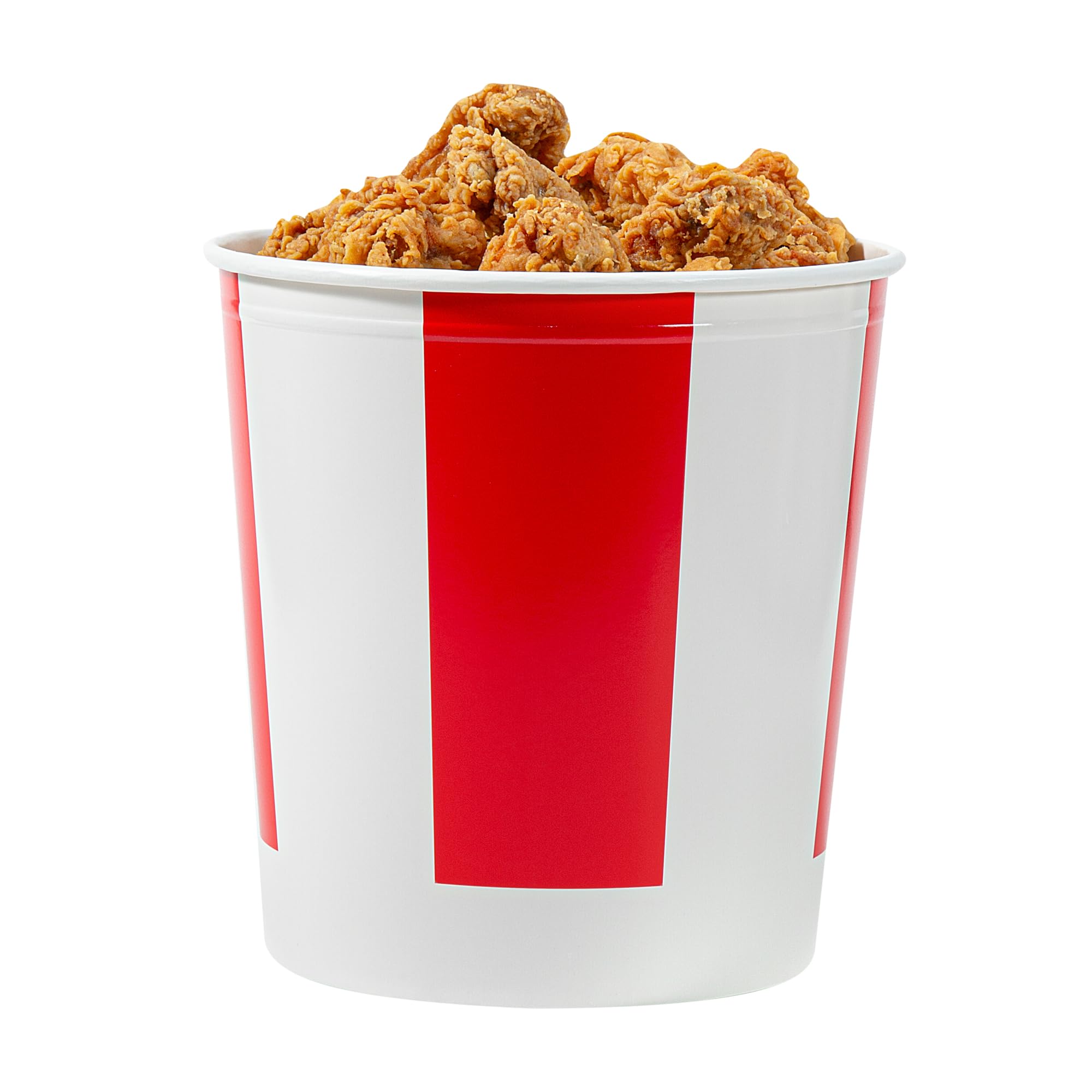 Restaurantware Bio Tek 130oz Chicken Buckets with Vented Lids - 100 Pack Greaseproof, Freezable Disposable Food Containers in Red & White - Ideal for Restaurants, Cafes, Takeout & Catering