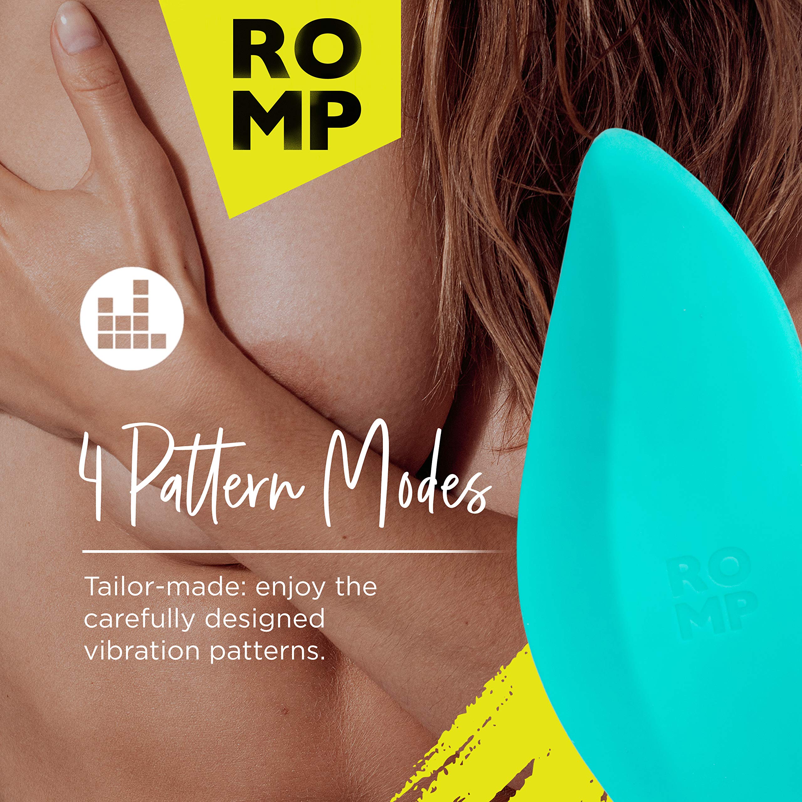 ROMP Wave Lay On Clitoral Vibrator for Women - 10 Speed & Pattern Rechargeable Waterproof Clit Stimulator | Adult Sex Toy for Solo Play & Couples Intimacy | Perfect for Bedroom Use, Travel & Discreet Pleasure