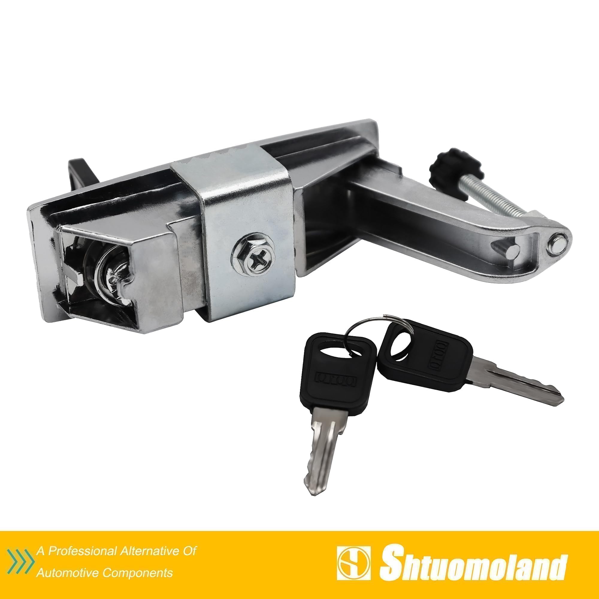 Heavy Duty All Metal Latch Lock Kit for Peterbilt 386 387 Tool Box - Stainless Steel Plated Latch with Lock & 2 Keys - Replacement for C233213 C23-3213 - Perfect for Truck Tool Box Security and Organization