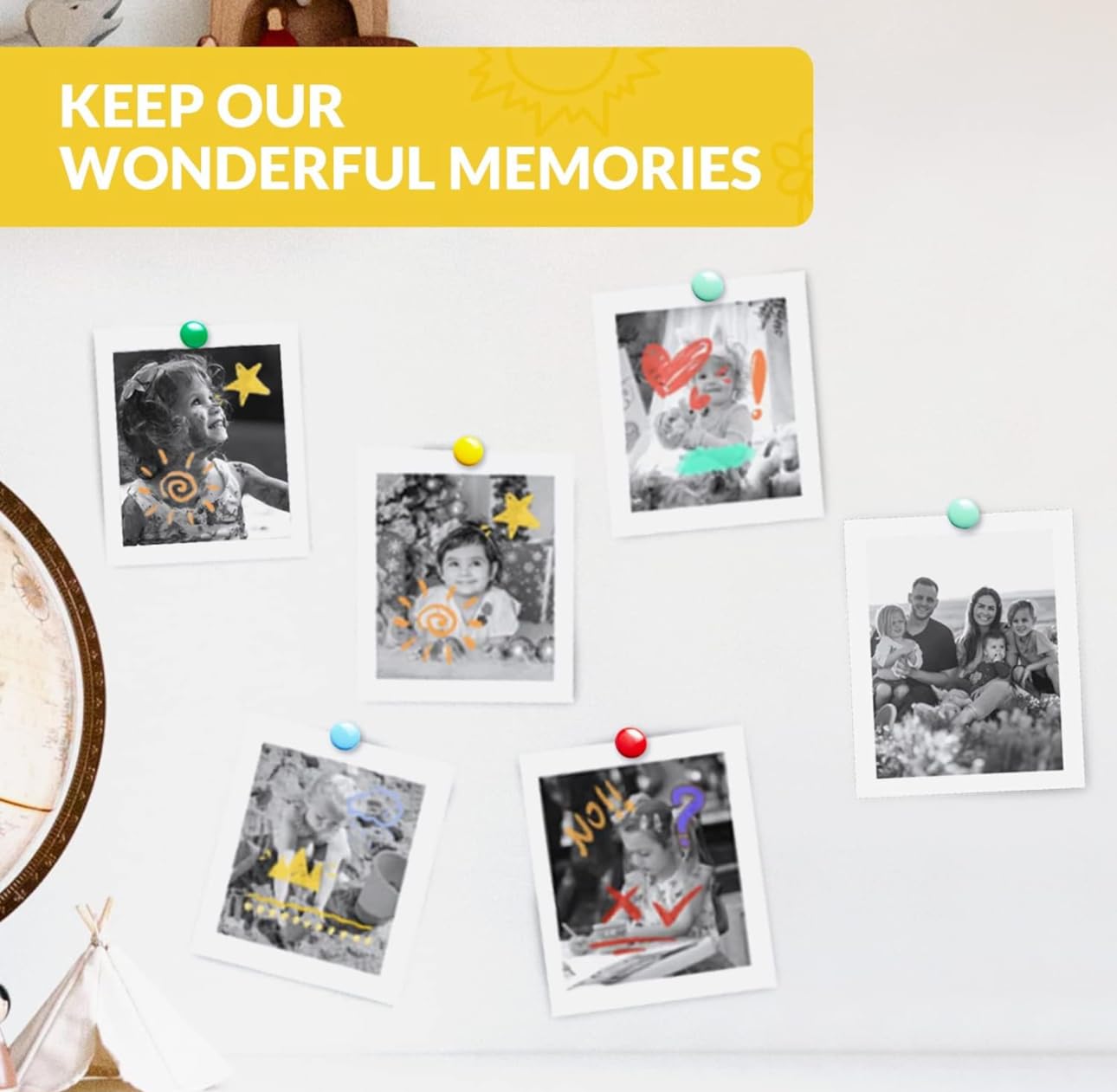 Instant Camera Thermal Printing Paper Rolls - Inkless, No Ink Needed for Kids' Camera - 57x25mm, 4 Rolls/Pack - Perfect for Birthday Parties, Travel Memories & Instant Photo Fun