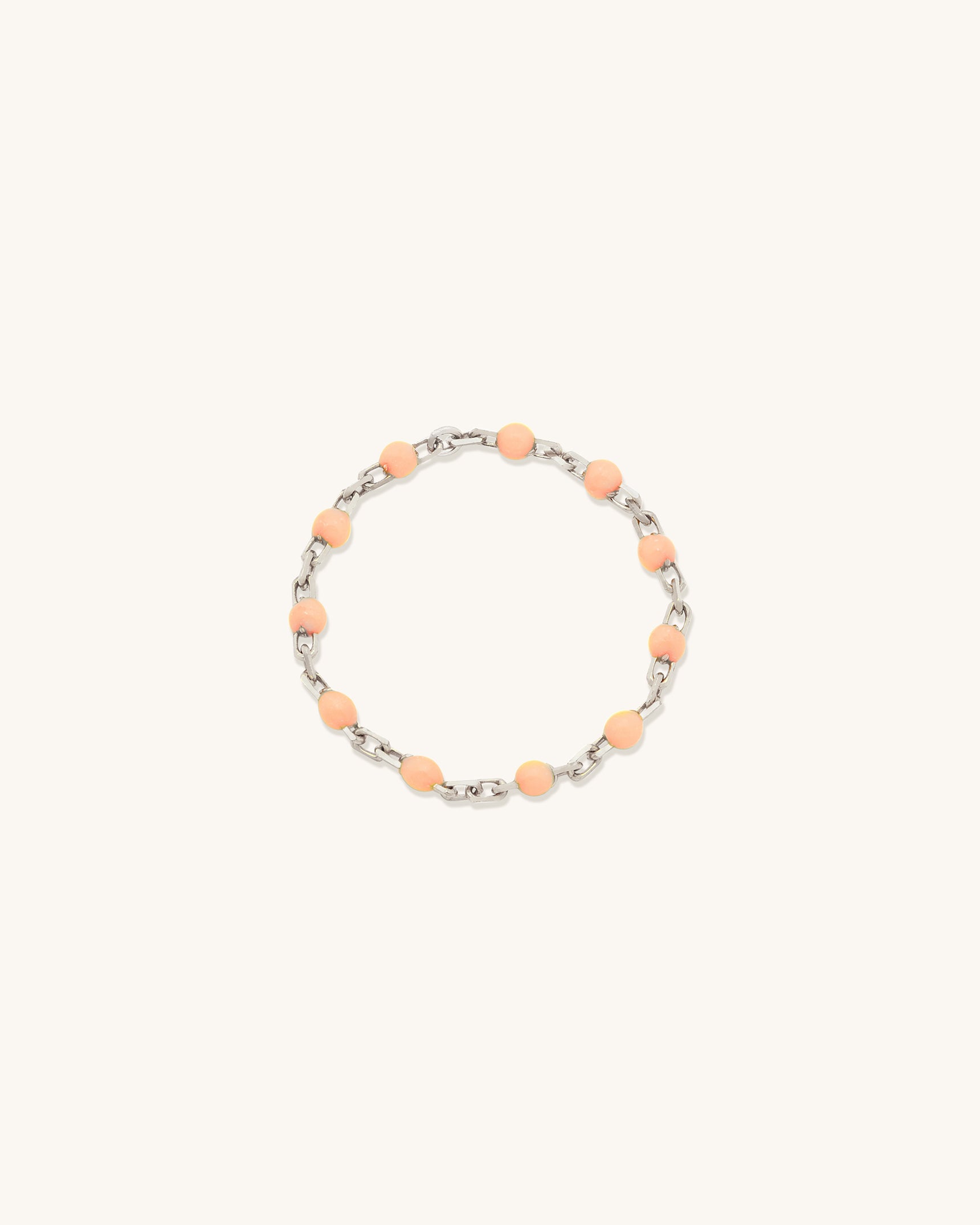 Trendy Peach Fuzz Candy Chain Ring for Women - Dainty Stackable Fashion Jewelry - Perfect for Valentine's Day Gifts, Birthday Presents & Everyday Wear