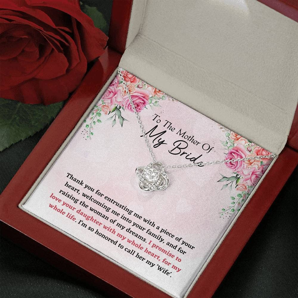 Elegant Love Knot Necklace - Perfect Mother of the Bride Gift from Bride or Groom | Jewelry for Weddings, Mother's Day, Anniversary & Special Occasions
