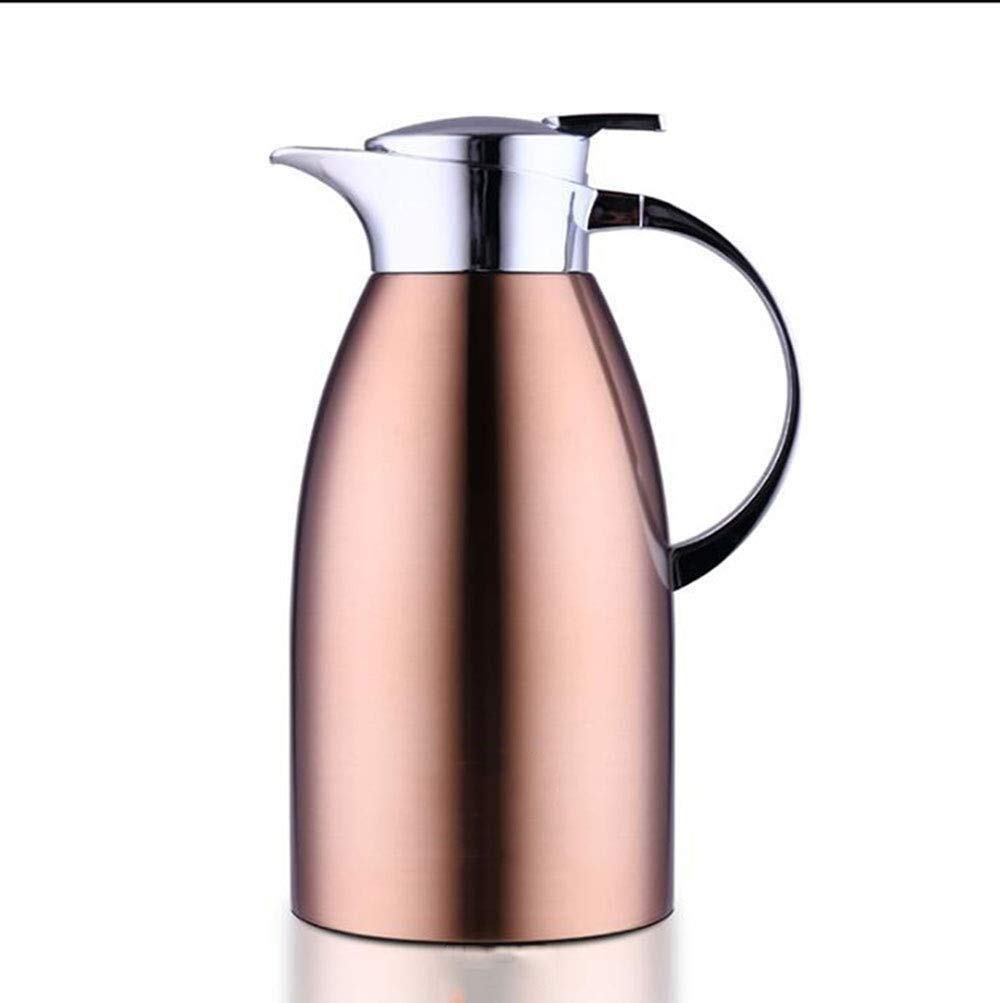 Premium Stainless Steel Insulated Thermos Pot - 2L Large Capacity, One-Touch Pouring, Leak-Proof Design (Gold) - Perfect for Camping, Office, Travel & Outdoor Adventures