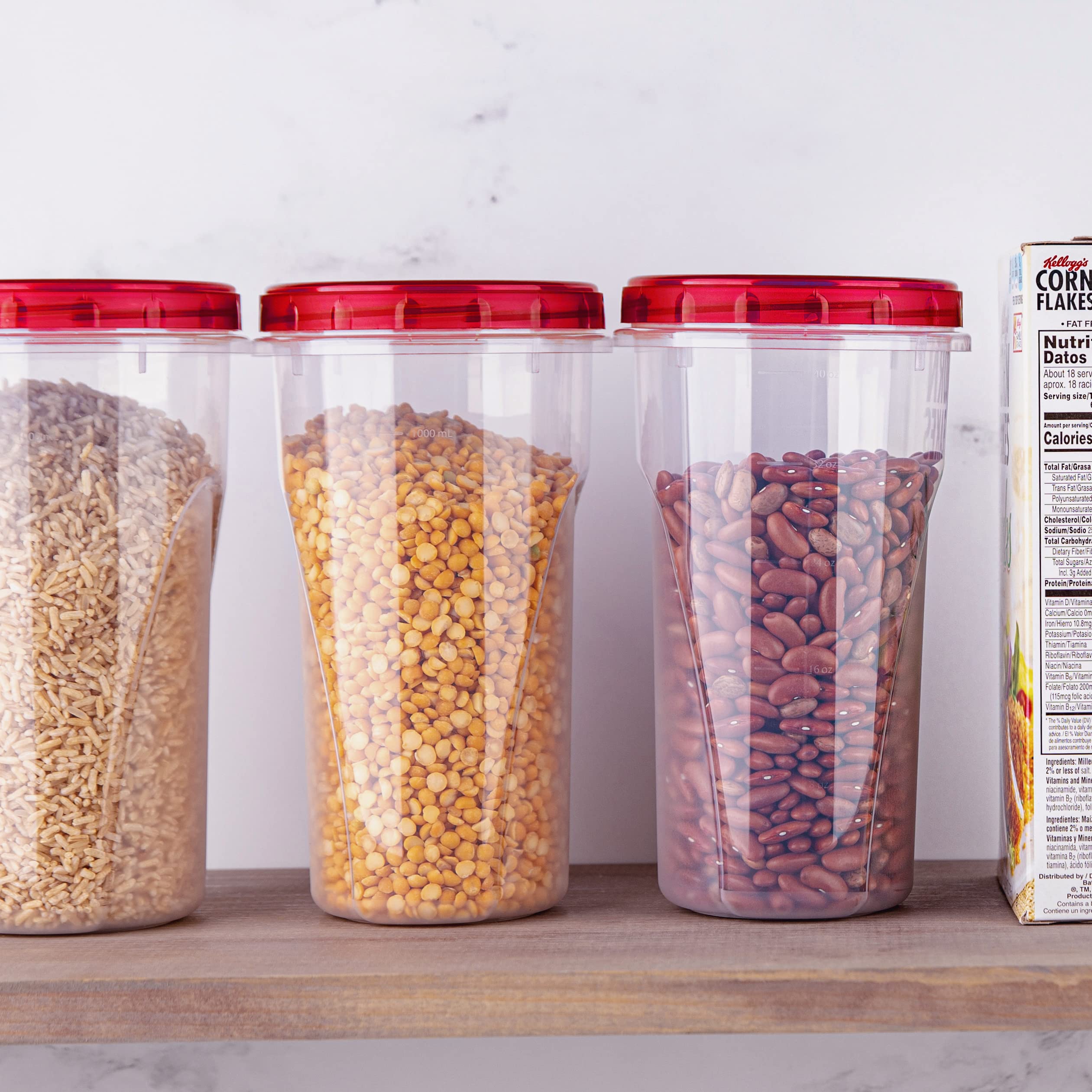 PLASTICPRO 48oz Clear Deli Containers with Red Twist-On Lids - Reusable, Stackable, BPA-Free Food Storage Containers for Meal Prep, Leftovers & Freezer (Pack of 4) | Perfect for Restaurants, Catering & Home Kitchen Organization