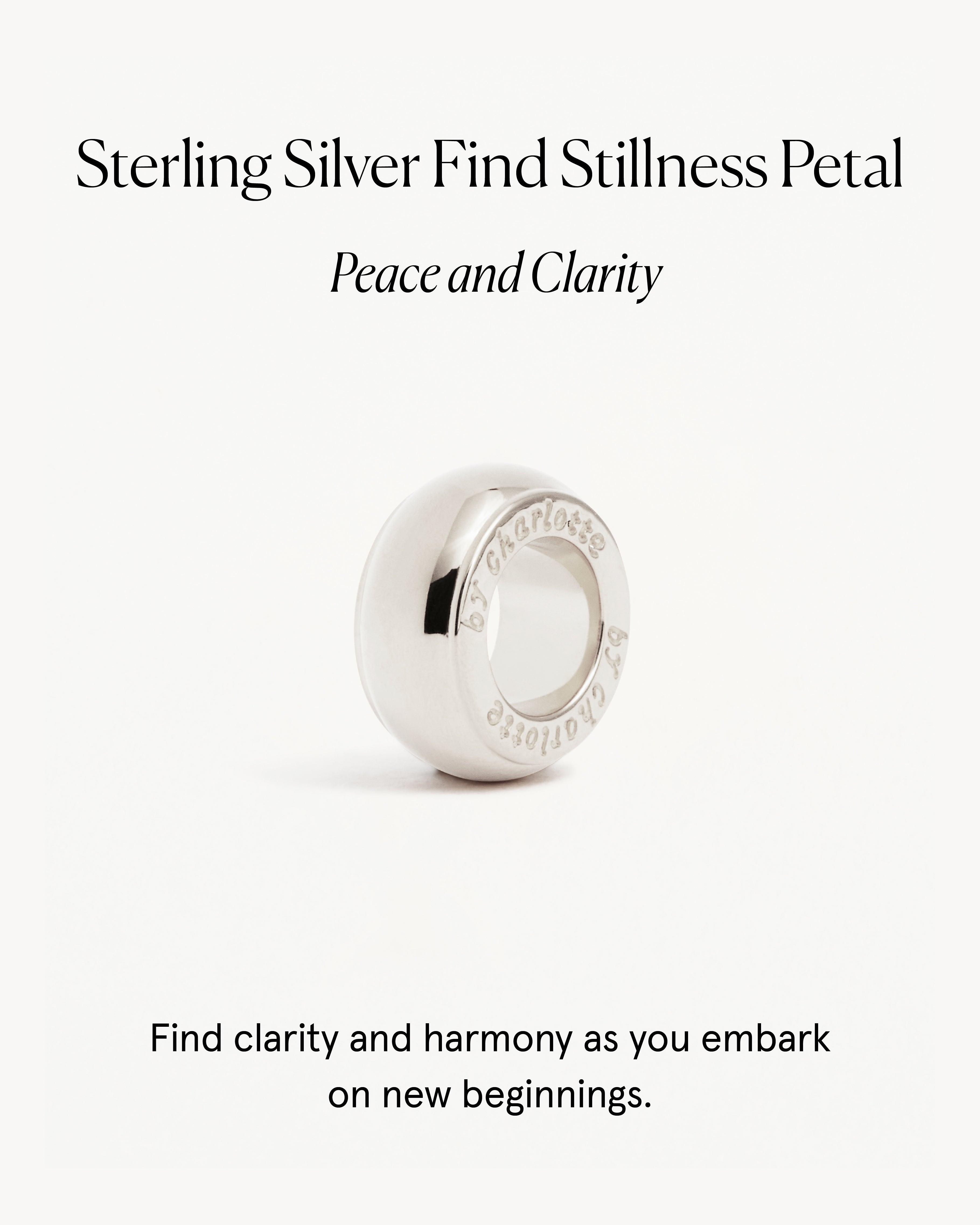 925 Sterling Silver Find Stillness Petal Charm Pendant - Elegant Jewelry for Meditation, Yoga & Spiritual Healing