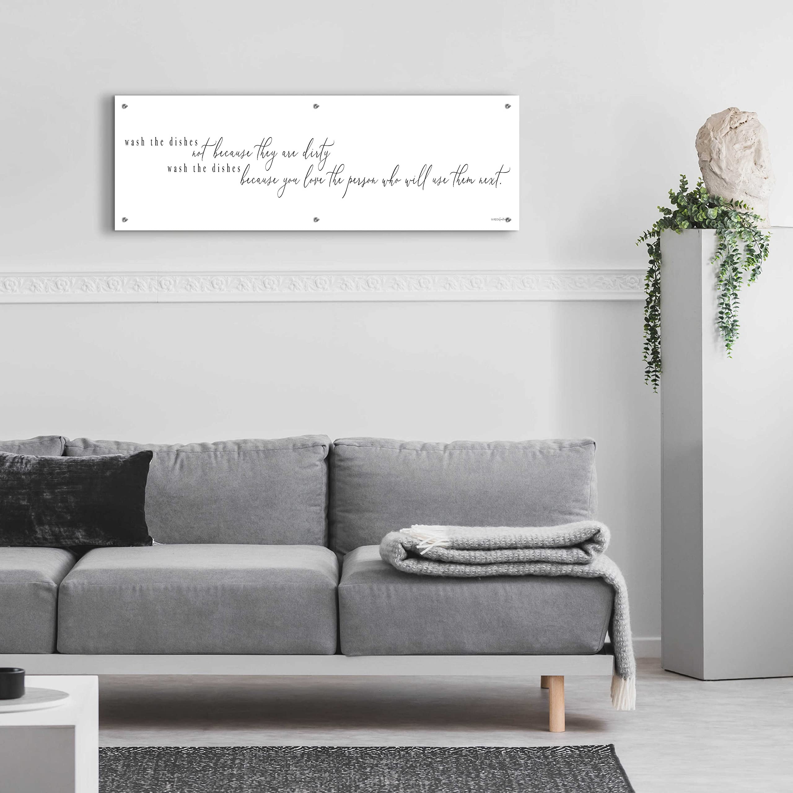 Epic Art 'Wash The Dishes' by Kamdon Kreations - 48x16 Inch Modern Acrylic Glass Wall Decor - Perfect for Kitchen, Dining Room & Funny Home Decor