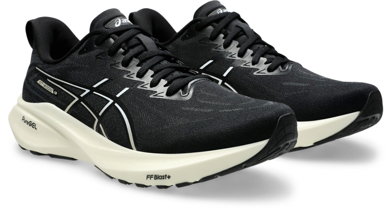ASICS Men's GT 2000 13 WIDE Running Shoes - Black/White (003) - Stability & Cushion for Road Running, Jogging, and Gym Workouts