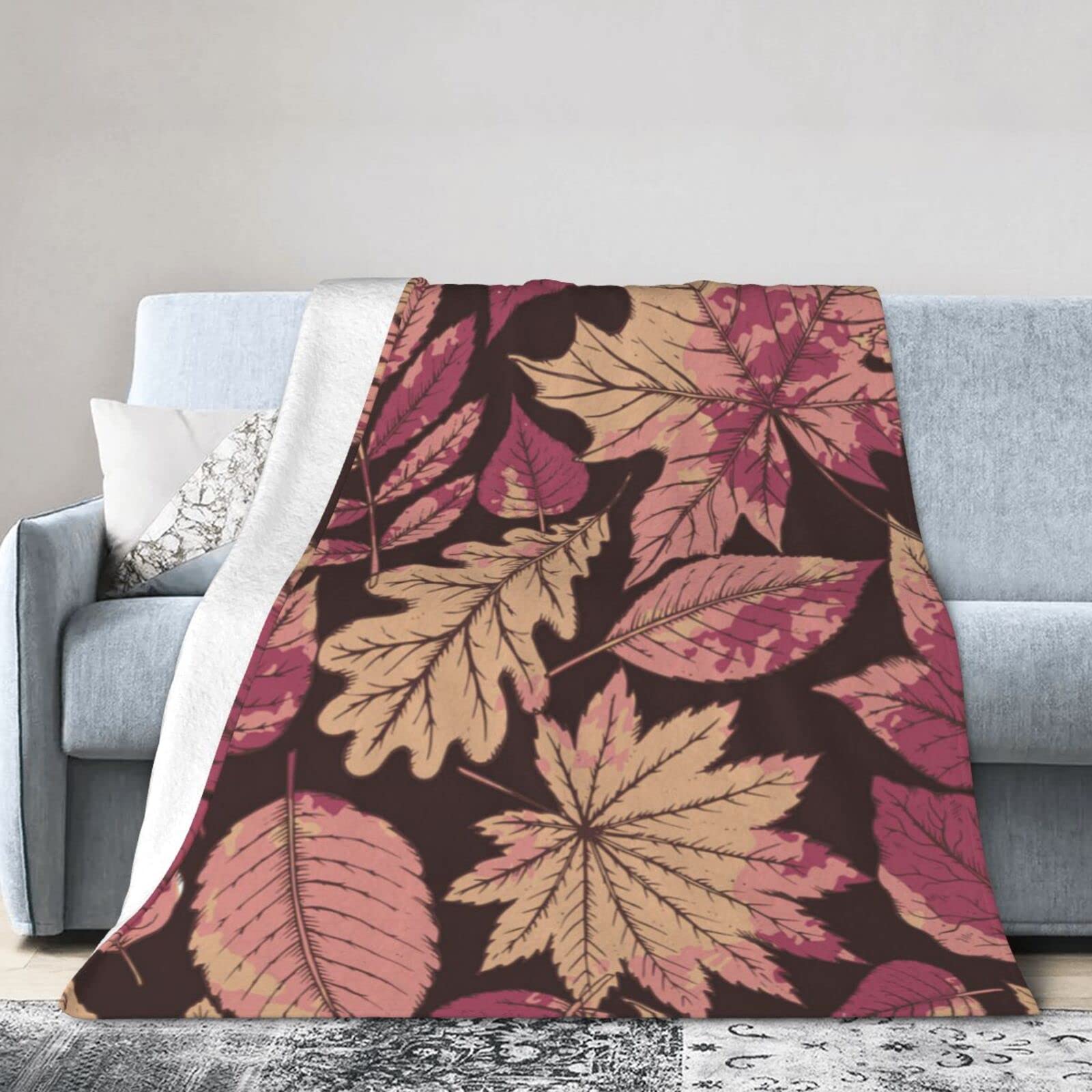 Soft Ultra Plush Velvet Fleece Fall Decor Flannel Throw Blanket 80
