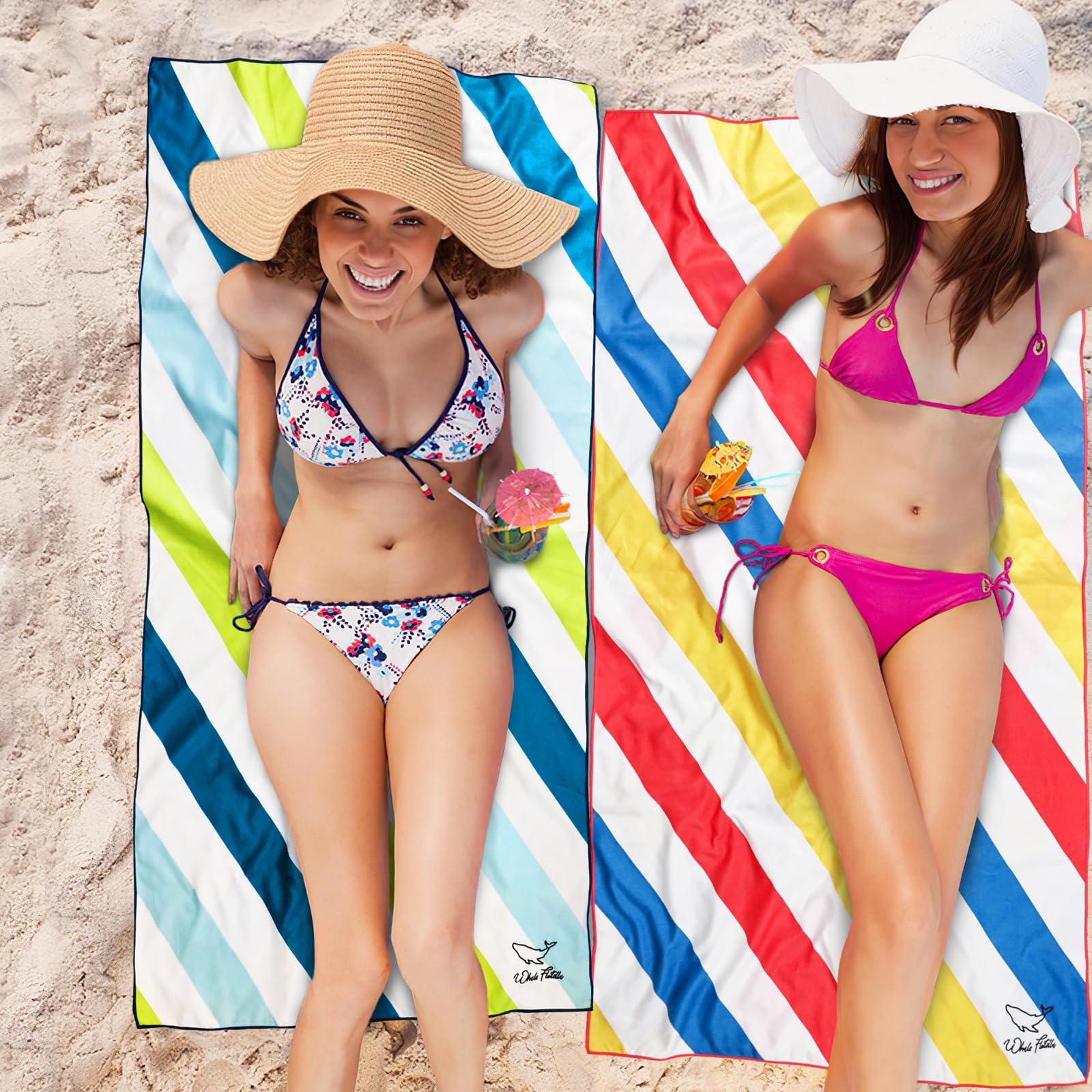 Whale Flotilla 6-Pack Large Quick Dry Beach Towels (30