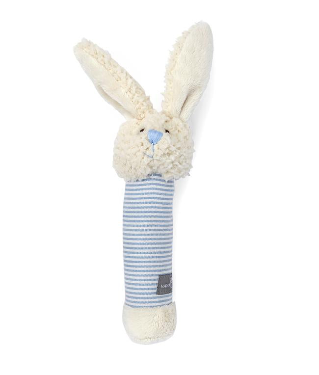 Bella Bunny Baby Rattle Toy - Soft Plush Blue Teether for Infants & Toddlers | Perfect for Soothing, Sensory Play & Early Learning Development
