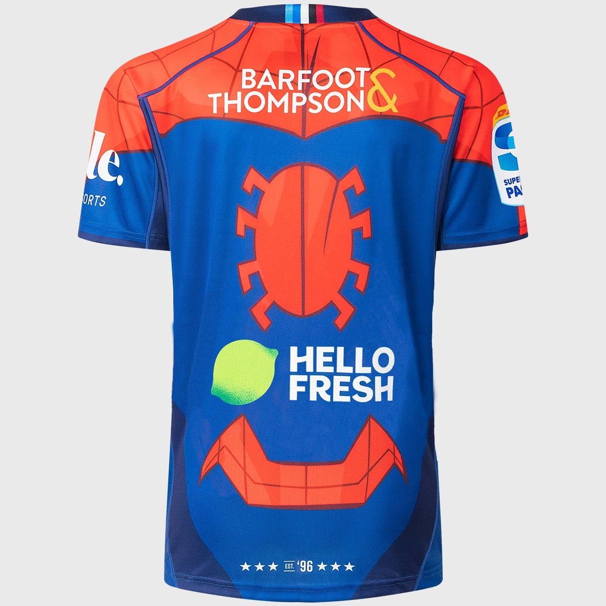 Classic Blue Spider-Man Men's Replica Rugby Shirt - Official Marvel Superhero Costume & Cosplay Jersey for Halloween, Comic Con & Sports Events