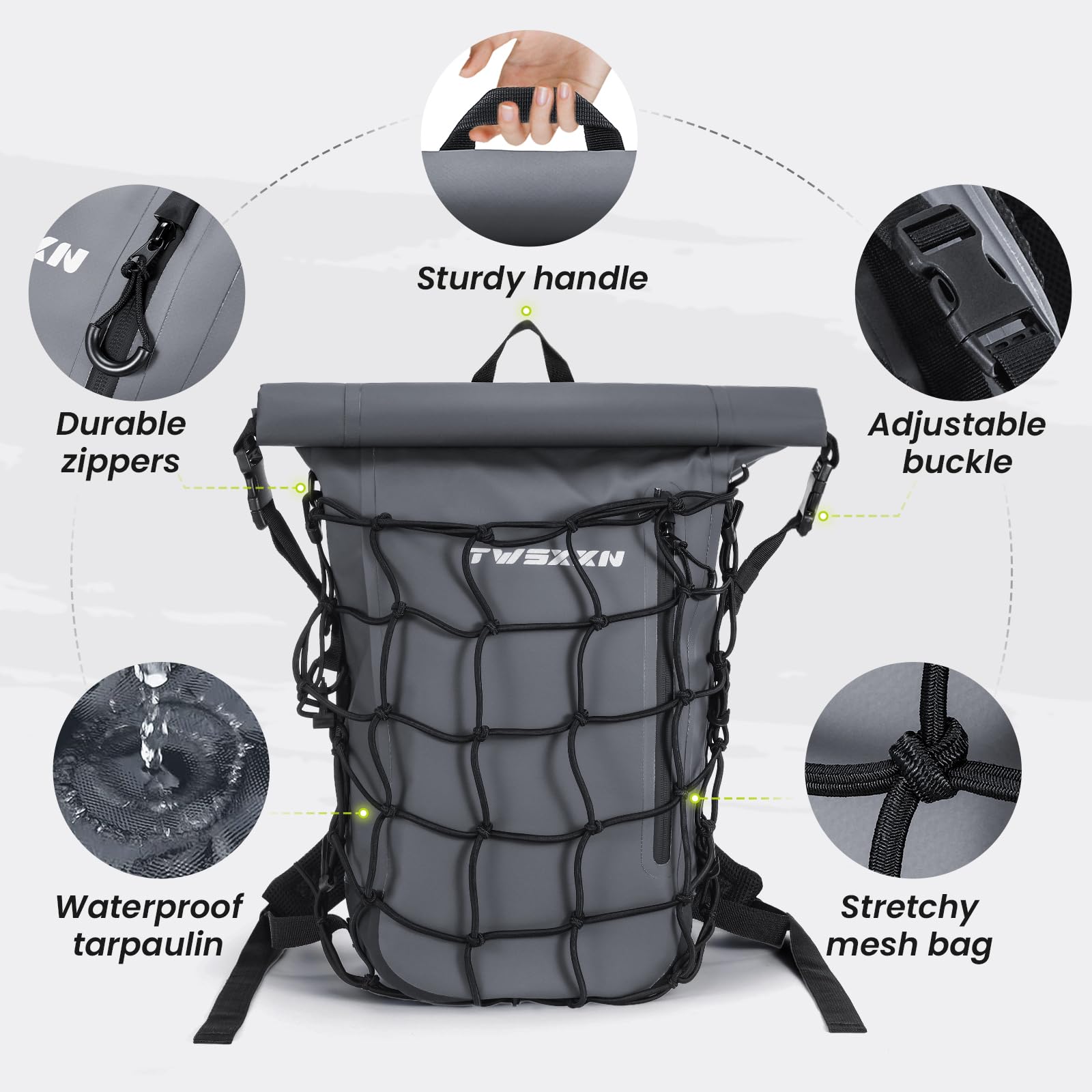 Waterproof 30L Motorcycle Backpack for Men - Large Capacity Travel & Laptop Rucksack with Helmet Strap - Ideal for Commuting, Road Trips & Adventure Riding