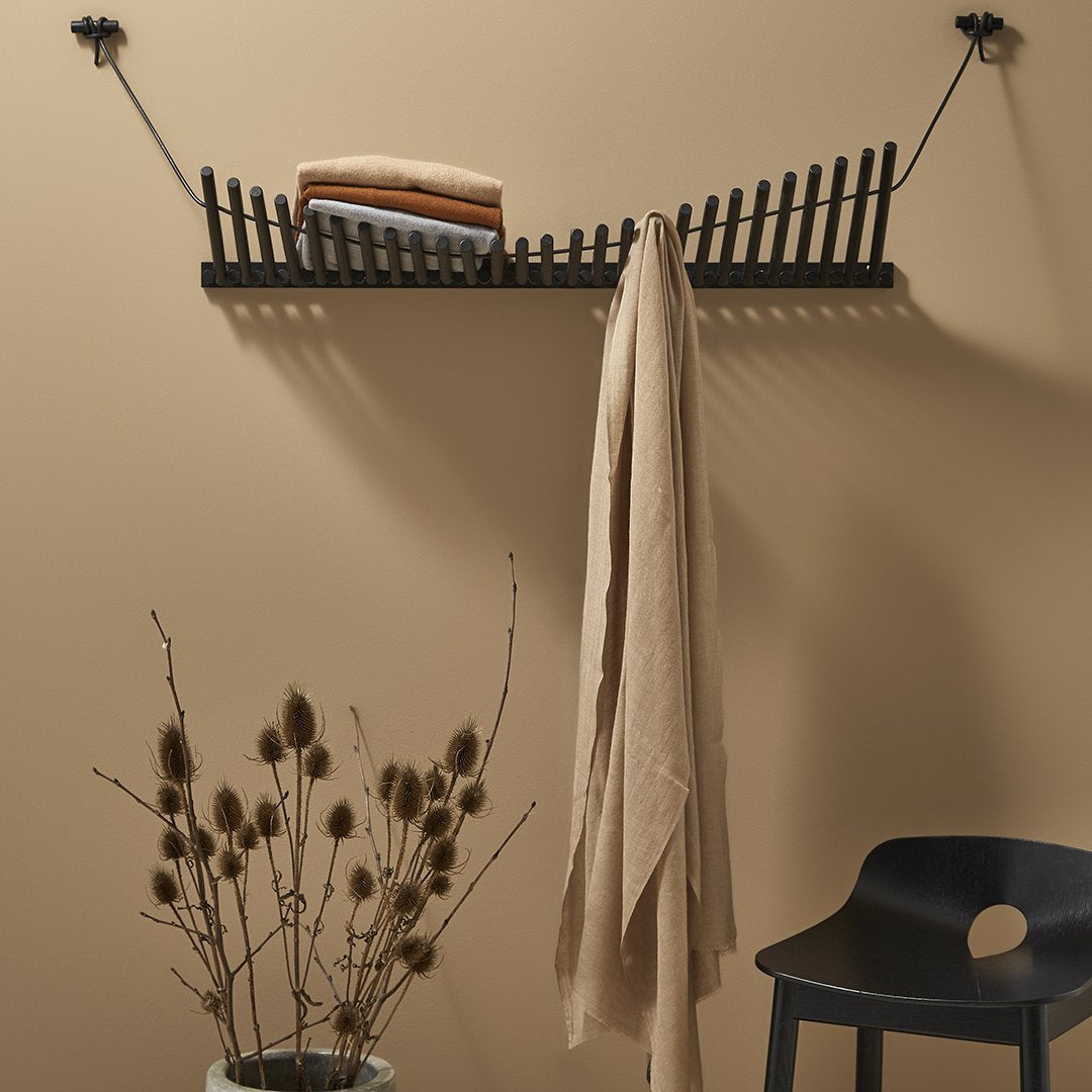 Stylish Wall Mounted Coat Rack with 5 Hooks - Space Saving Entryway Organizer for Hats, Jackets & Bags - Perfect for Hallway, Bedroom or Office Decor