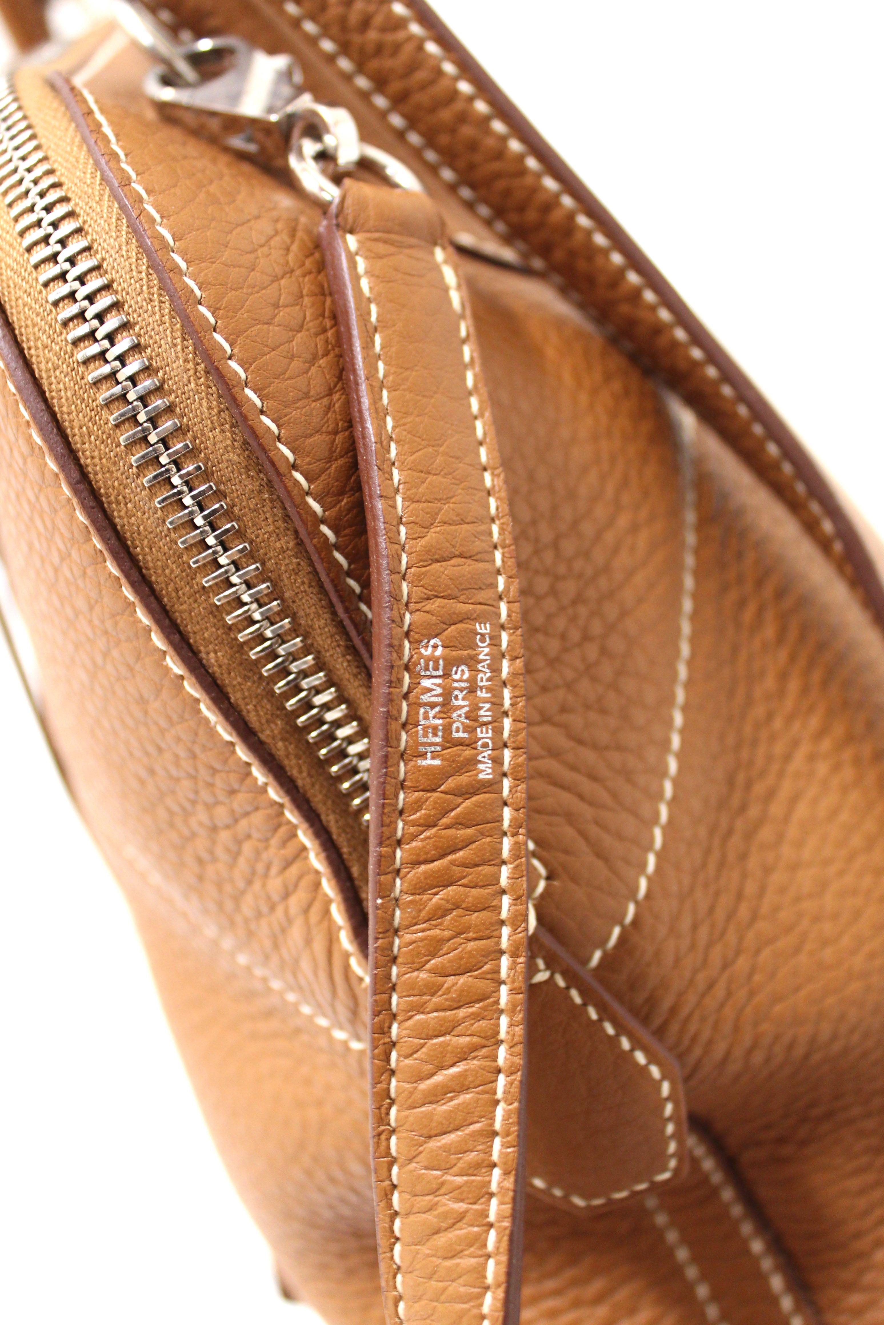 Authentic Hermes Brown Taurillon Clemence Leather Bolide 31 Handbag & Shoulder Bag - Luxury Designer Purse for Women, Perfect for Work, Travel & Special Occasions
