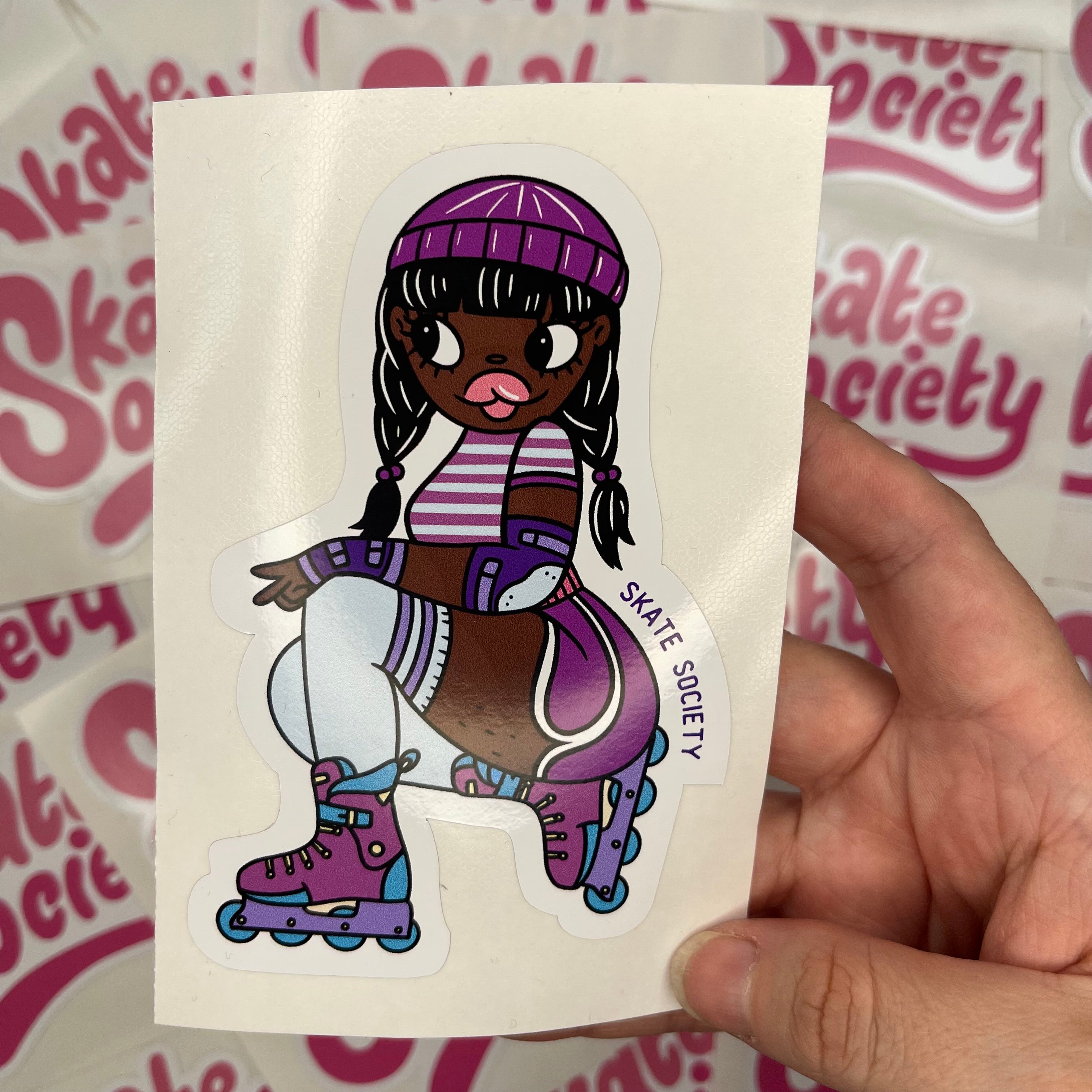 Skate Society Sticker - Premium Inline Skating Decals for Helmets & Skateboards | Perfect for Skate Parks & Urban Street Style